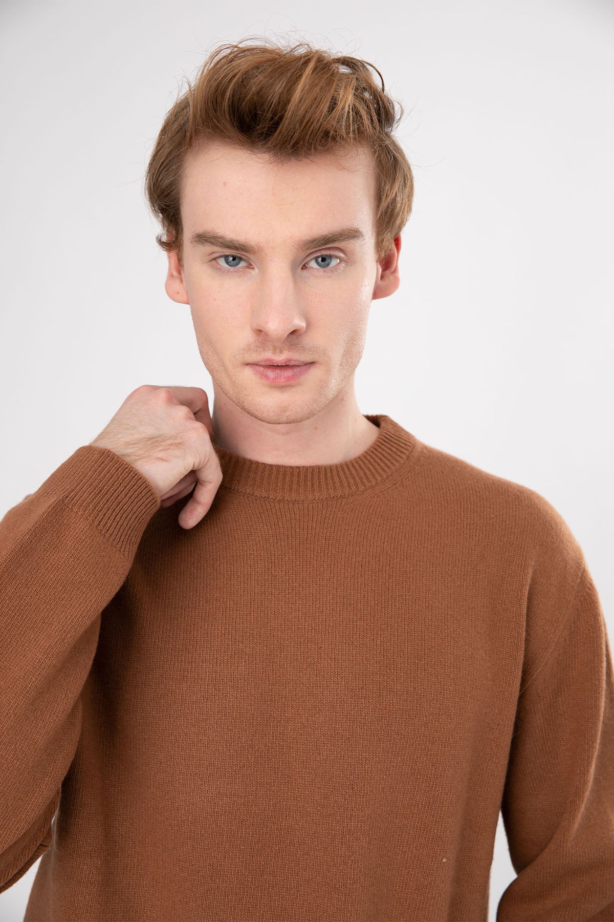 Manifattura Yuvarlak Yaka Kaşmirli Yün Triko-Libas Trendy Fashion Store