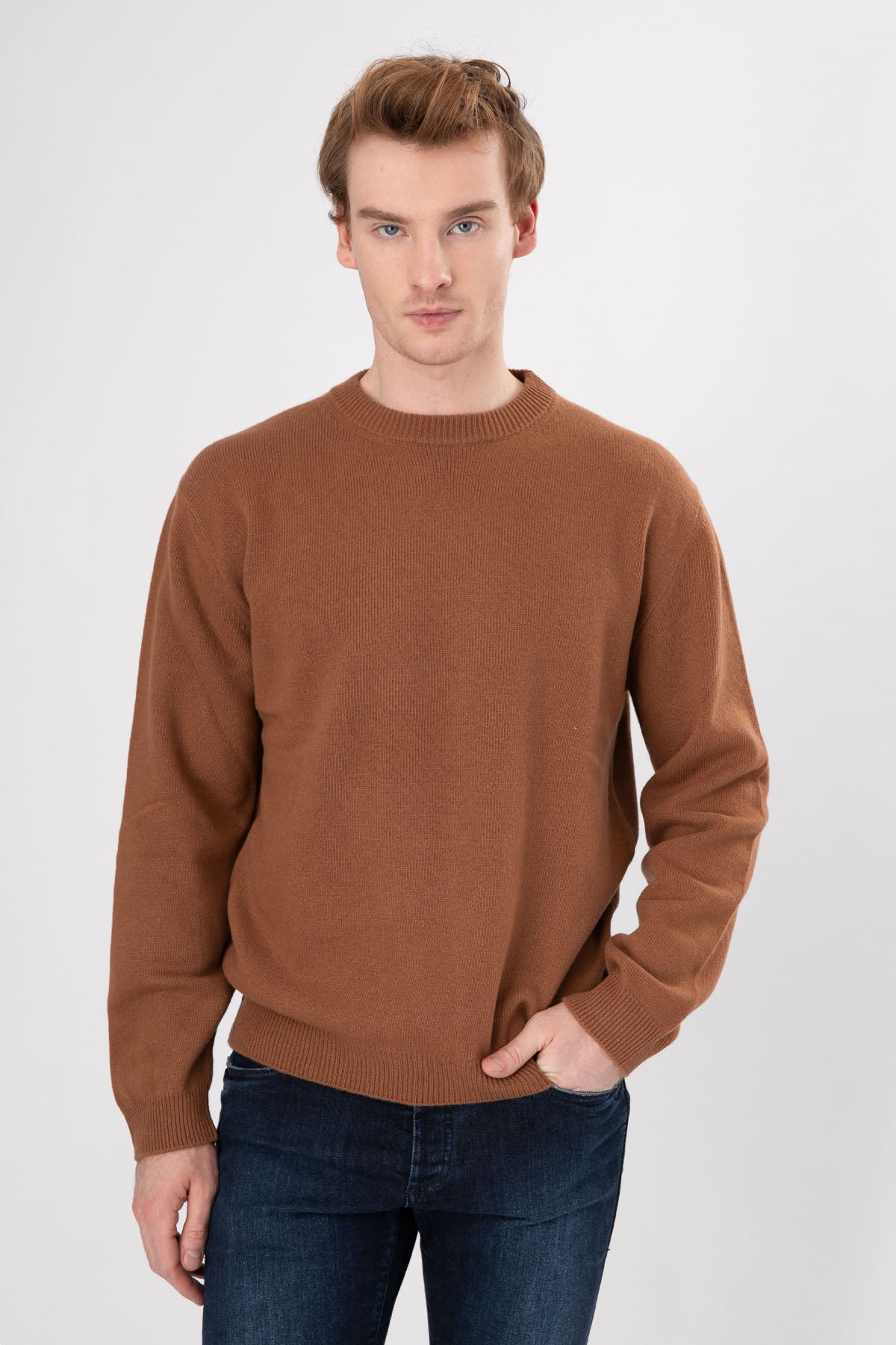 Manifattura Yuvarlak Yaka Kaşmirli Yün Triko-Libas Trendy Fashion Store