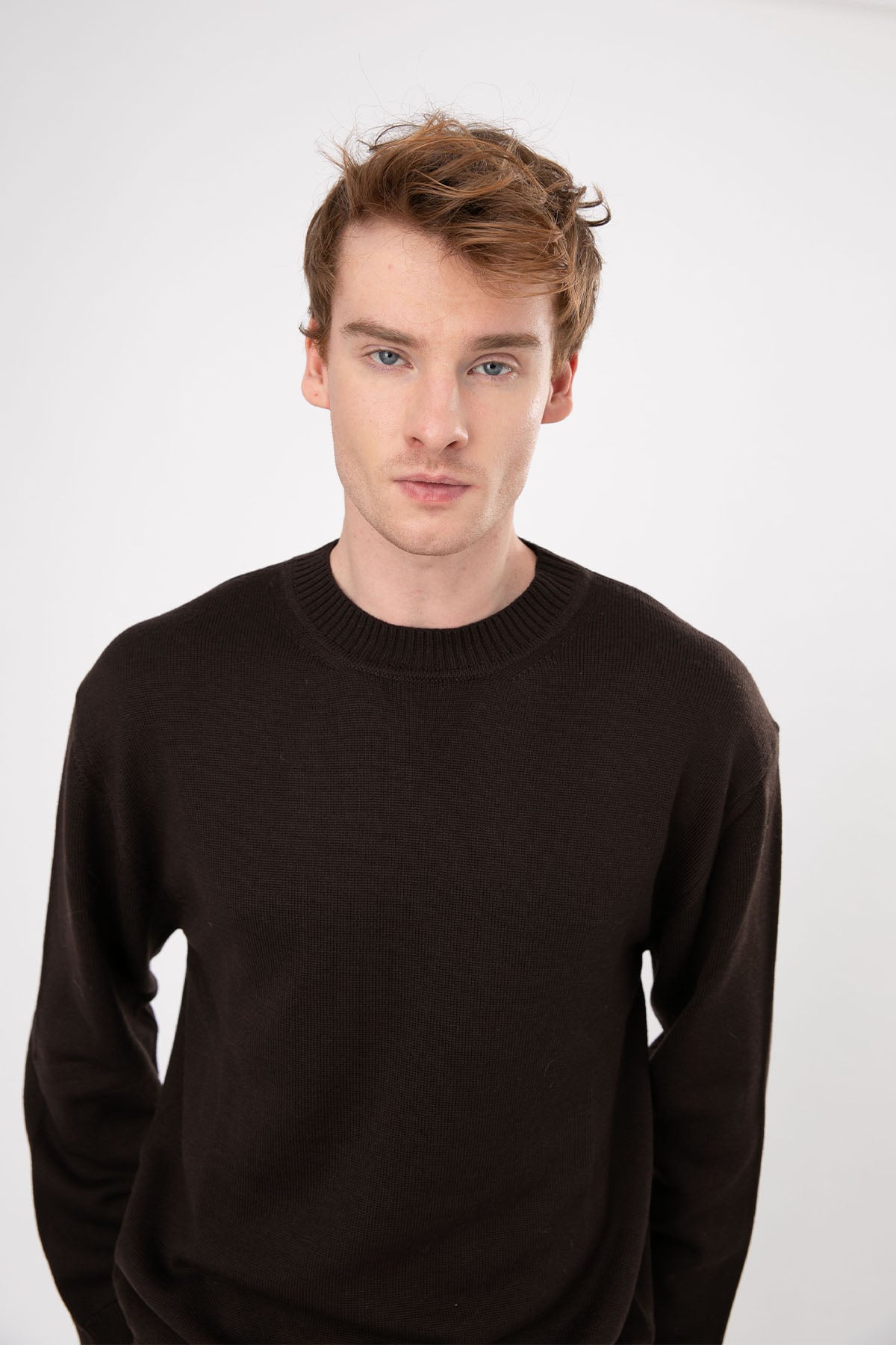 Manifattura Yuvarlak Yaka Örgü Yün Triko-Libas Trendy Fashion Store