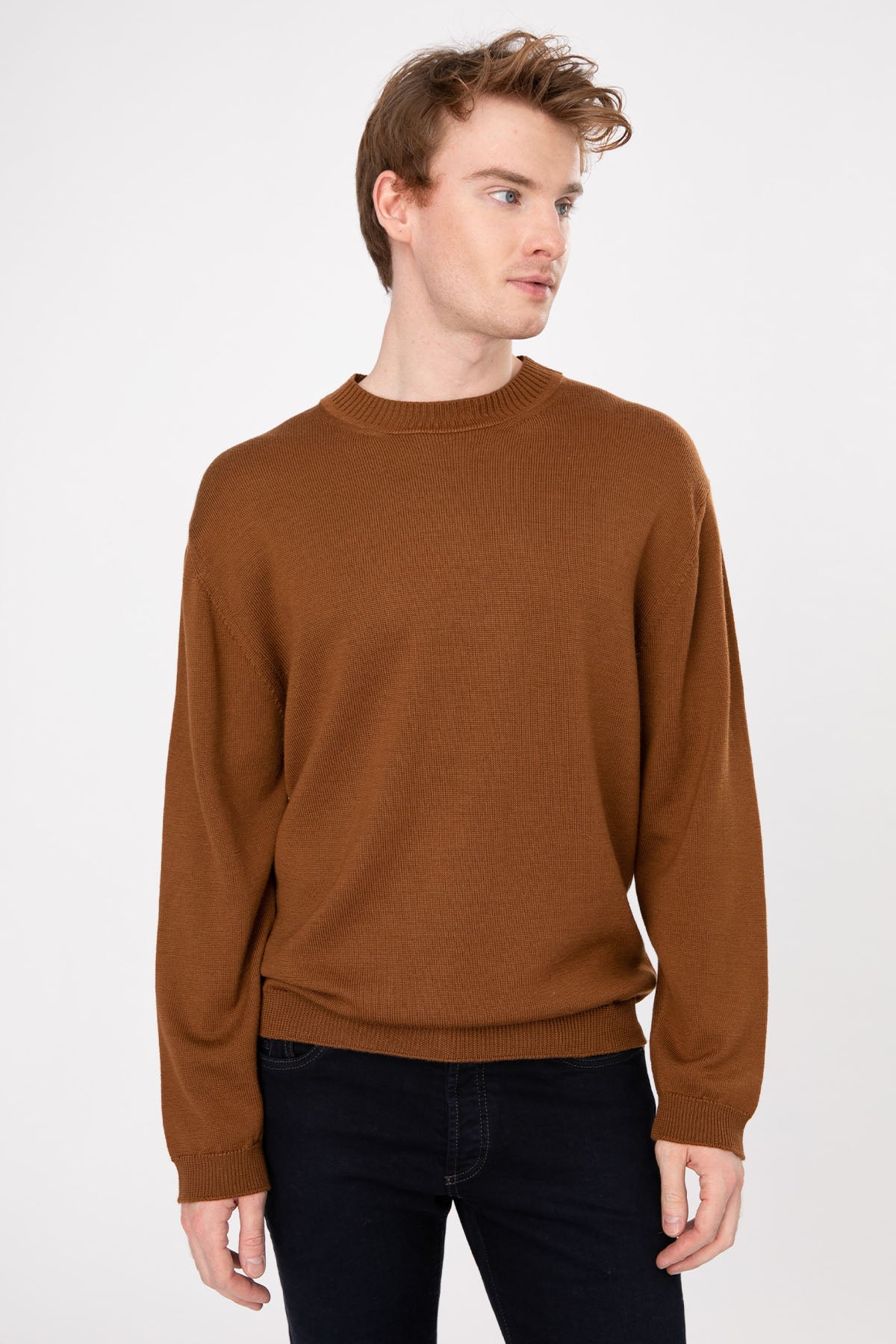 Manifattura Yuvarlak Yaka Örgü Yün Triko-Libas Trendy Fashion Store