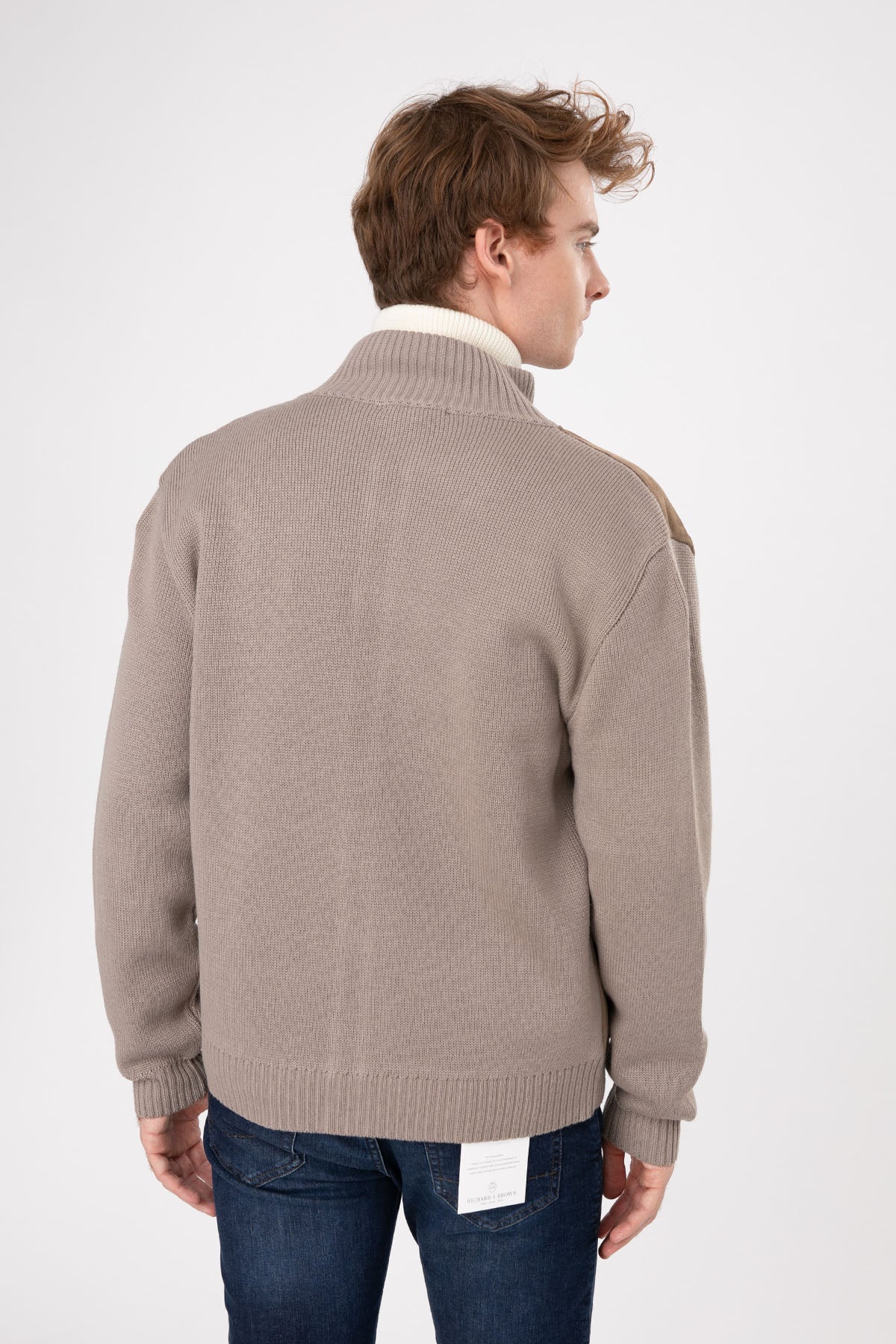 Manifattura Örgü Triko Detaylı Süet Deri Ceket-Libas Trendy Fashion Store