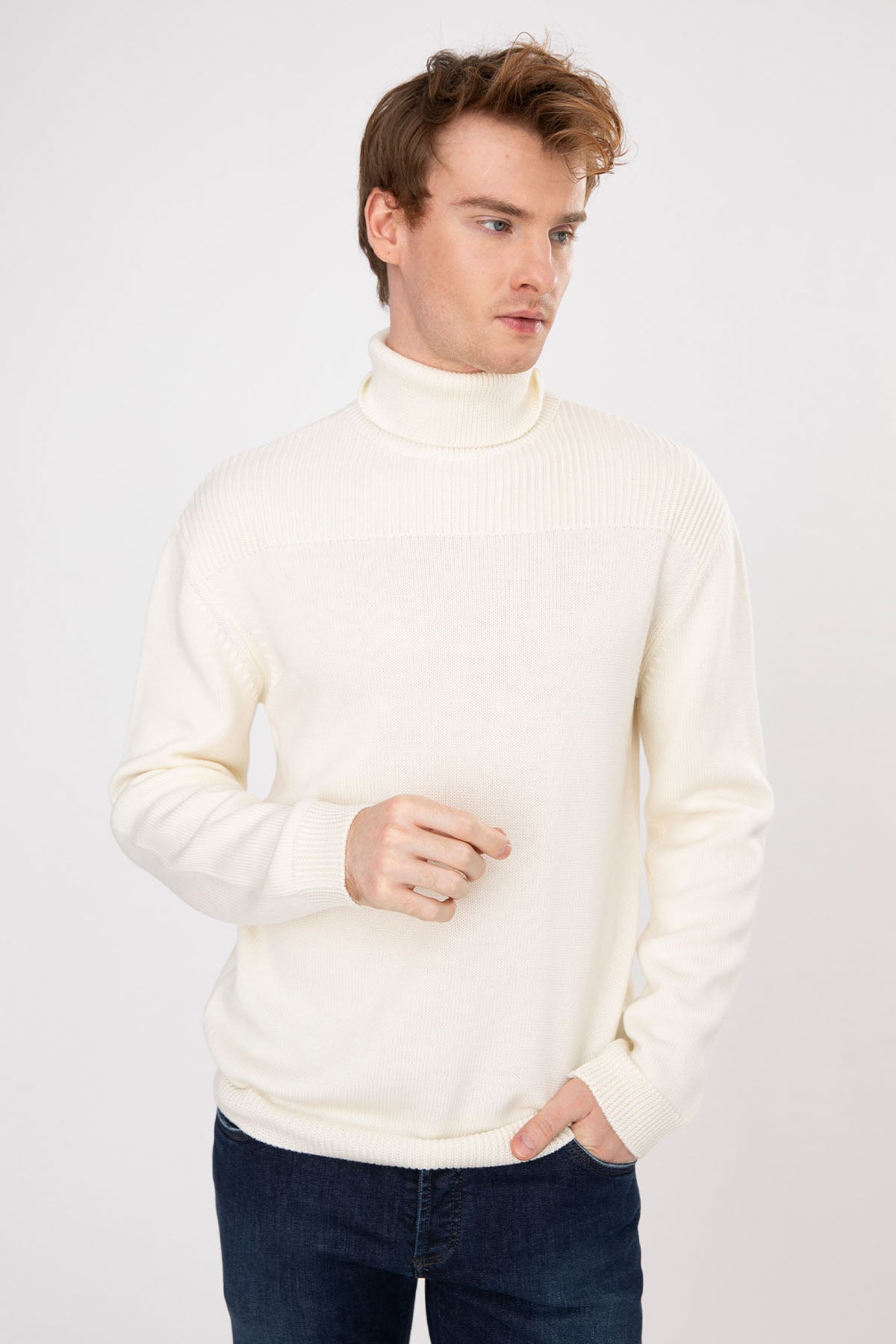 Manifattura Balıkçı Yaka Örgü Yün Triko-Libas Trendy Fashion Store