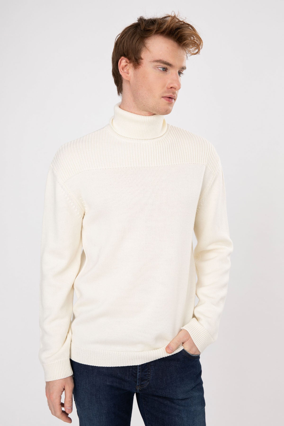 Manifattura Balıkçı Yaka Örgü Yün Triko-Libas Trendy Fashion Store