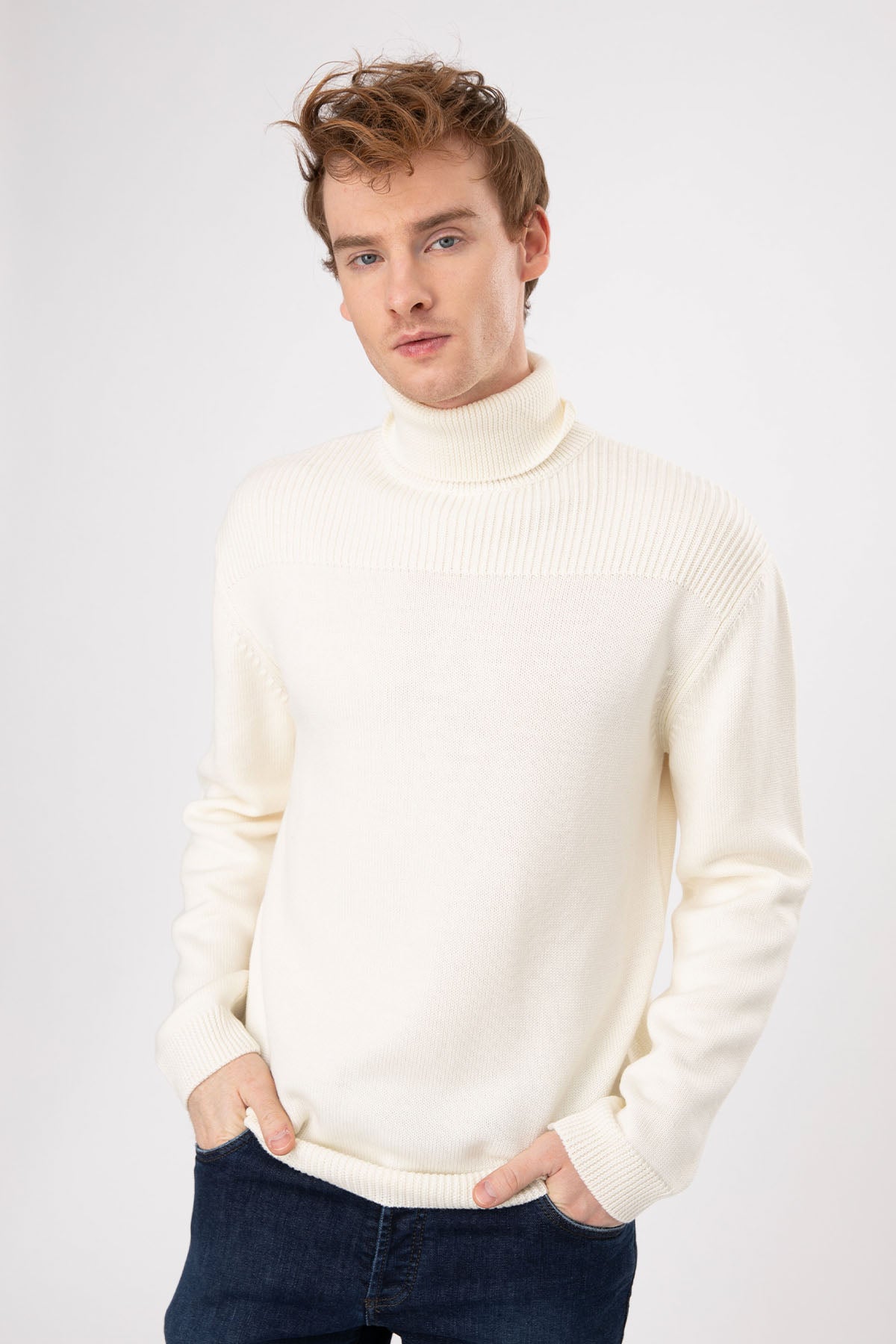 Manifattura Balıkçı Yaka Örgü Yün Triko-Libas Trendy Fashion Store