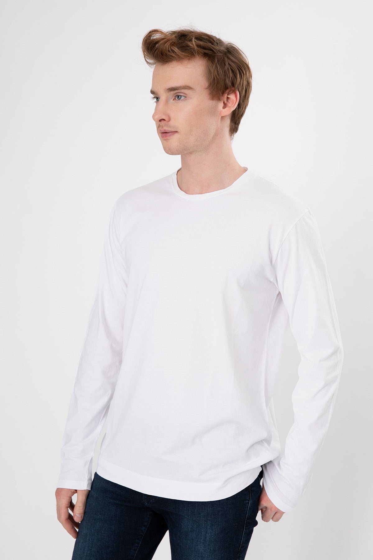 Manifattura Yuvarlak Yaka Uzun Kollu T-shirt-Libas Trendy Fashion Store