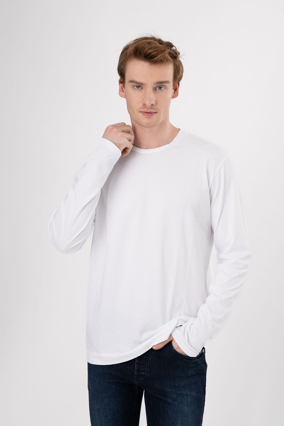 Manifattura Yuvarlak Yaka Uzun Kollu T-shirt-Libas Trendy Fashion Store