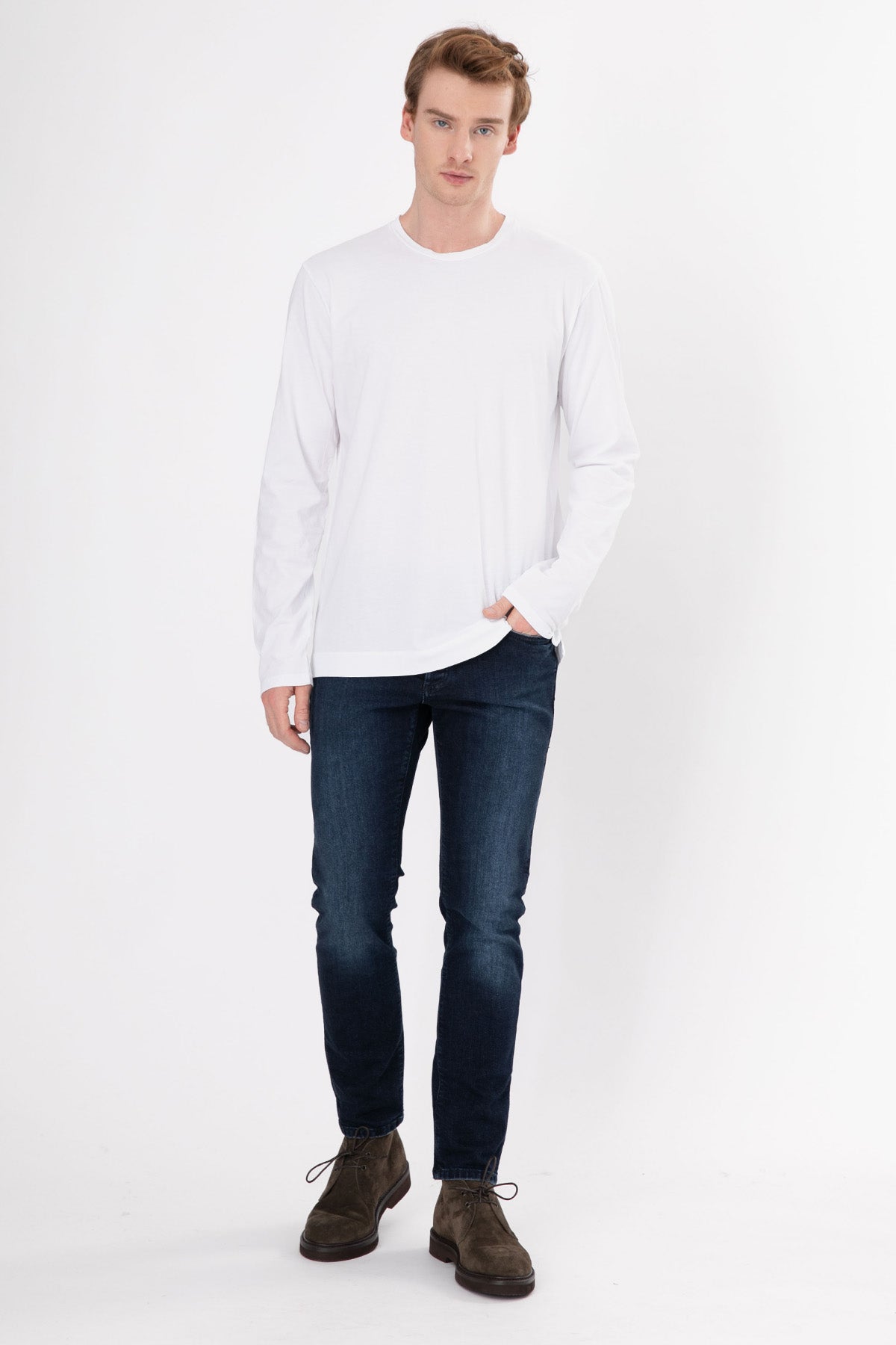 Manifattura Yuvarlak Yaka Uzun Kollu T-shirt-Libas Trendy Fashion Store