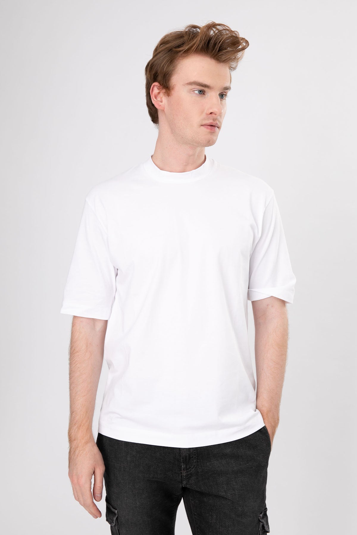 Manifattura Yuvarlak Yaka Streç T-shirt-Libas Trendy Fashion Store