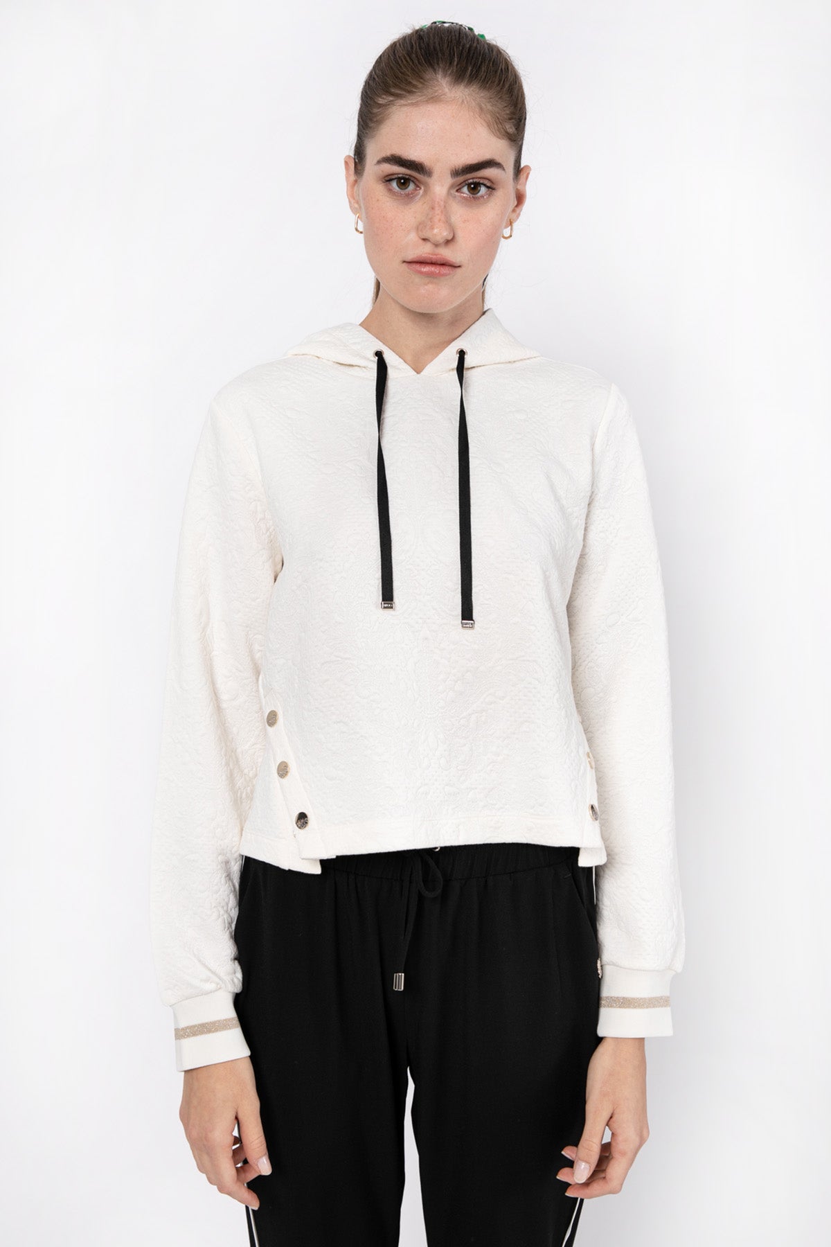Liu Jo Kabartma Desenli Kapüşonlu Sweatshirt-Libas Trendy Fashion Store