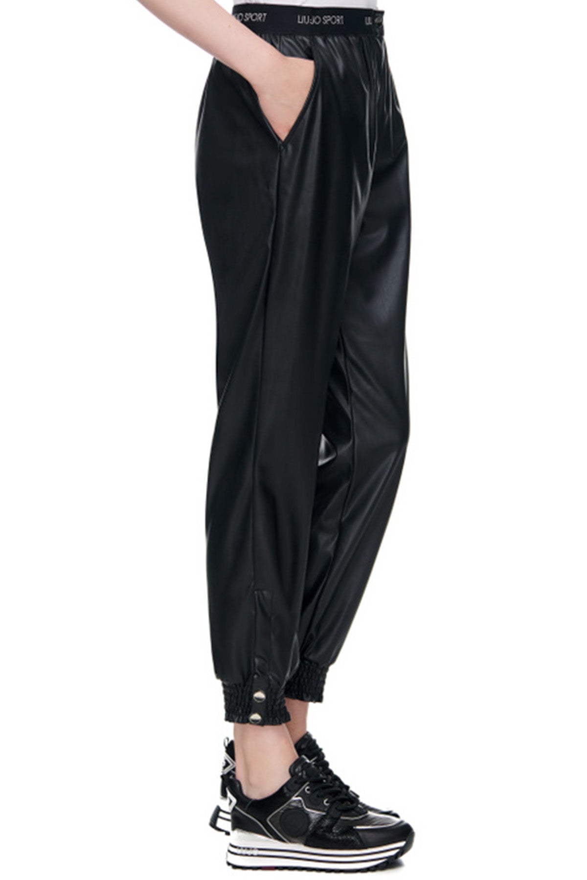 Liu Jo Beli Lastikli Deri Eşofman Altı-Libas Trendy Fashion Store