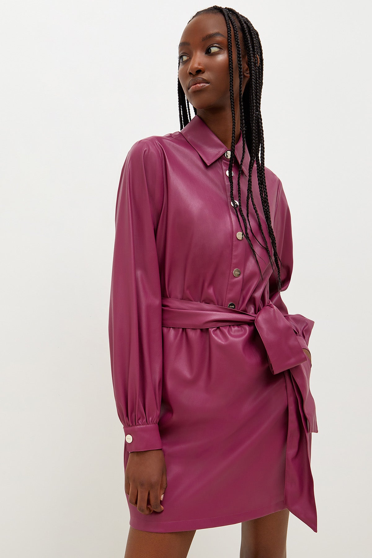 Liu Jo Belden Kuşaklı Deri Elbise-Libas Trendy Fashion Store
