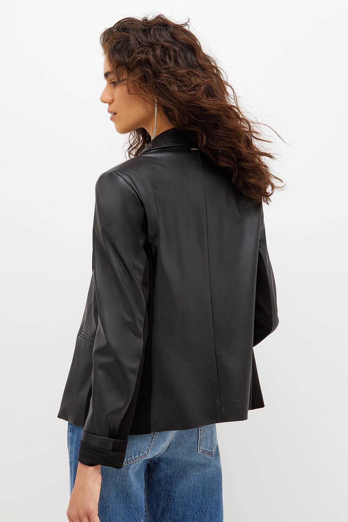 Liu Jo Tek Düğme Deri Ceket-Libas Trendy Fashion Store