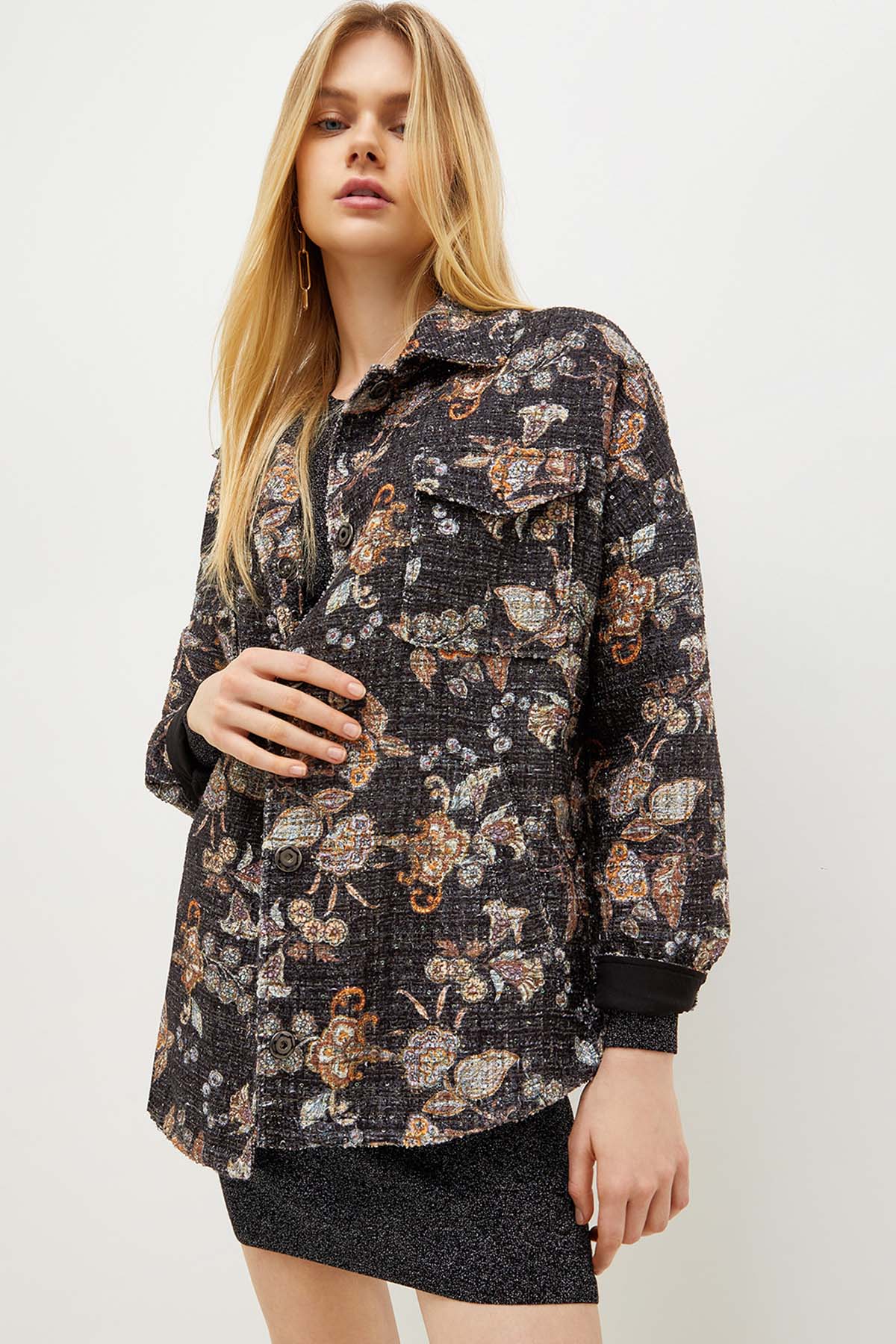 Liu Jo Geniş Kesim Desenli Tüvit Gömlek Ceket-Libas Trendy Fashion Store