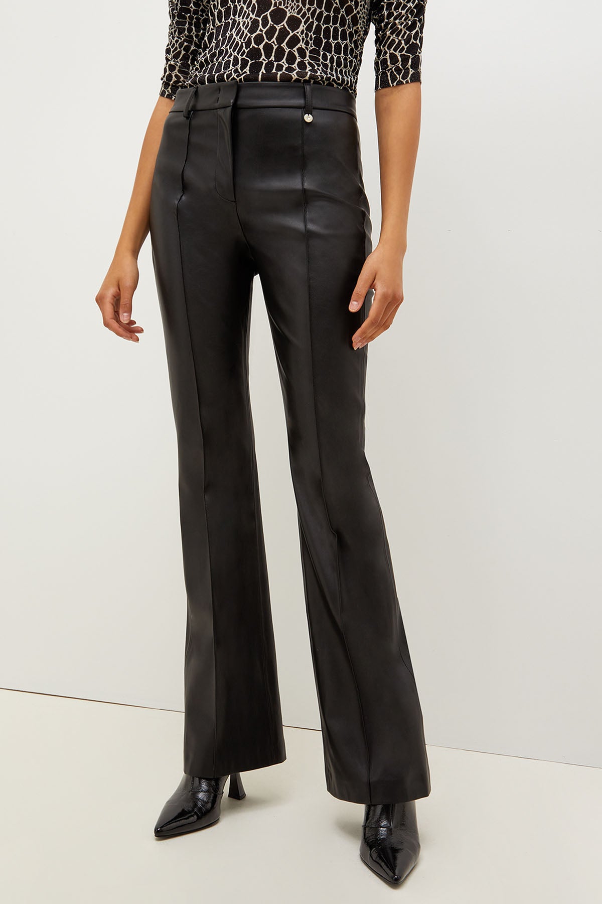 Liu Jo Yüksek Bel Deri Pantolon-Libas Trendy Fashion Store