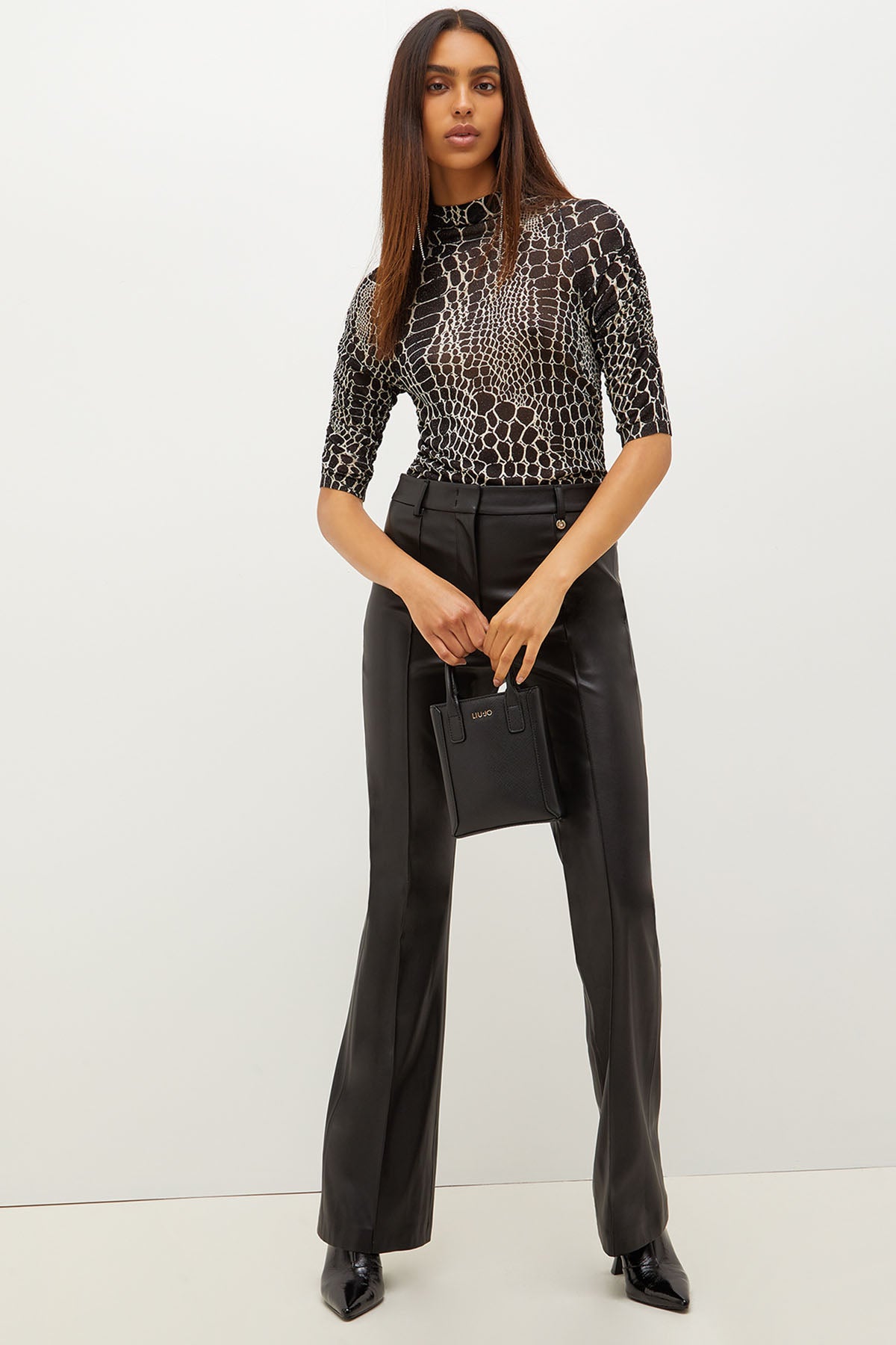 Liu Jo Yüksek Bel Deri Pantolon-Libas Trendy Fashion Store