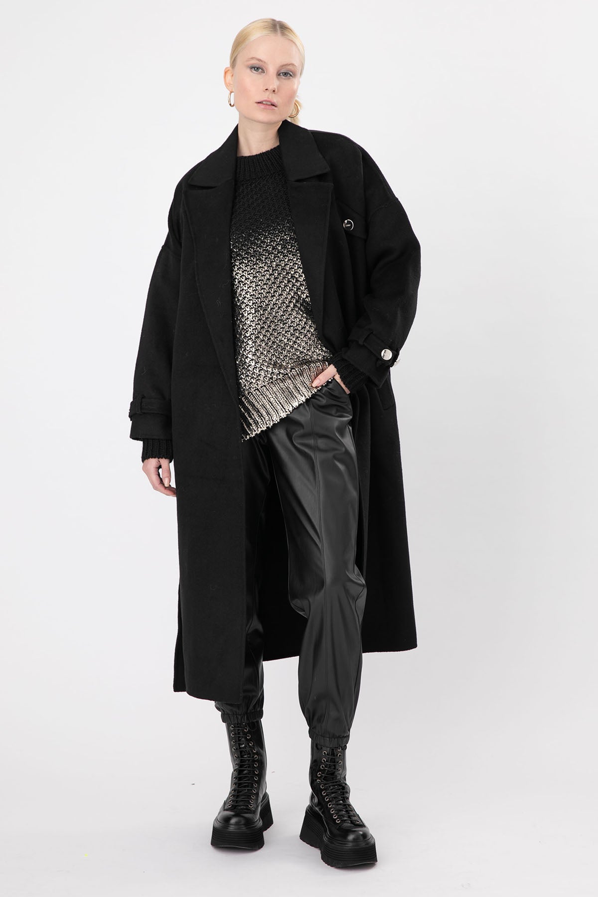 Liu Jo Beli Lastikli Yüksek Bel Deri Eşofman Altı-Libas Trendy Fashion Store