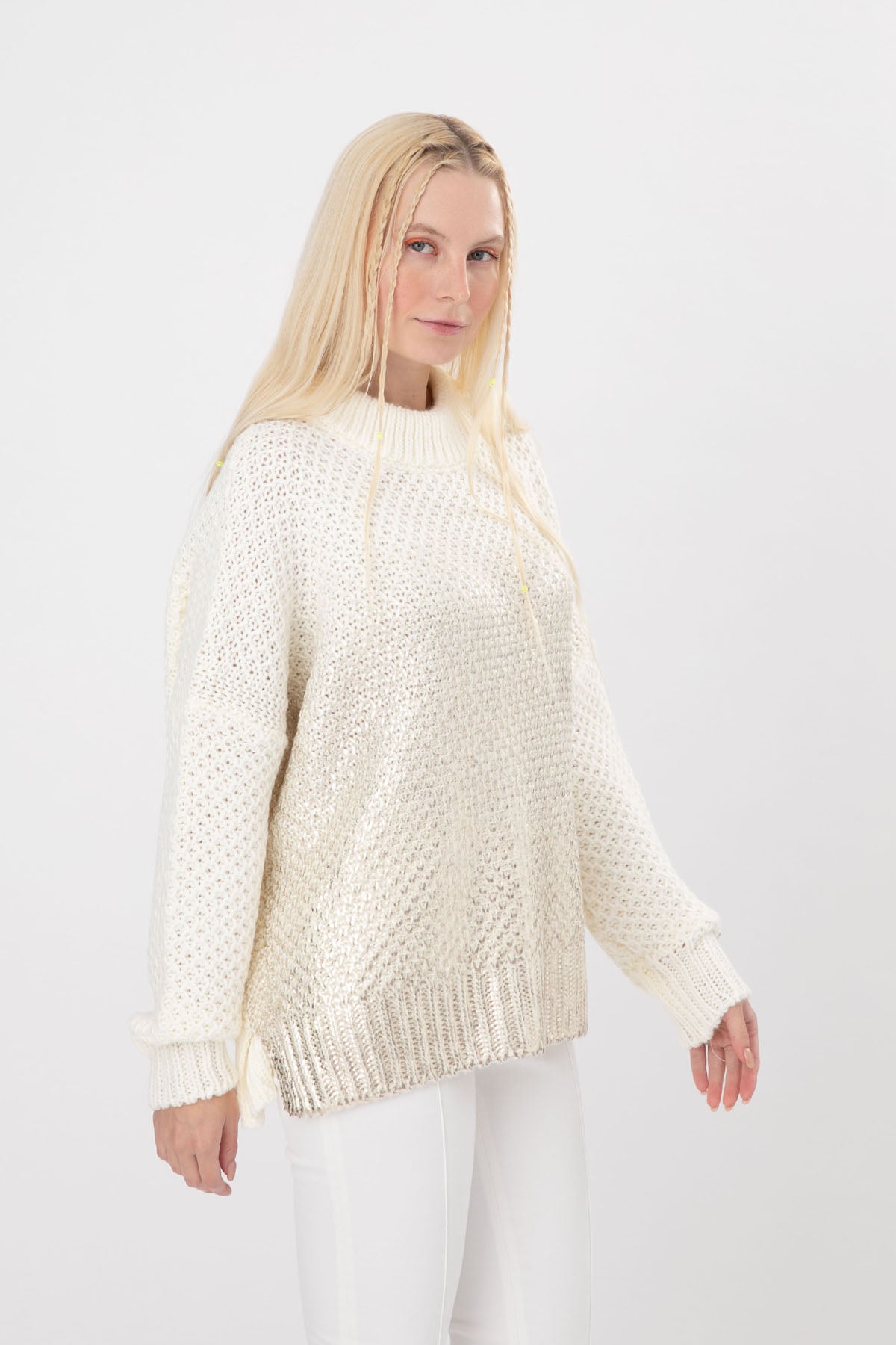 Liu Jo Geniş Kesim Metalik Örgü Yün Triko-Libas Trendy Fashion Store