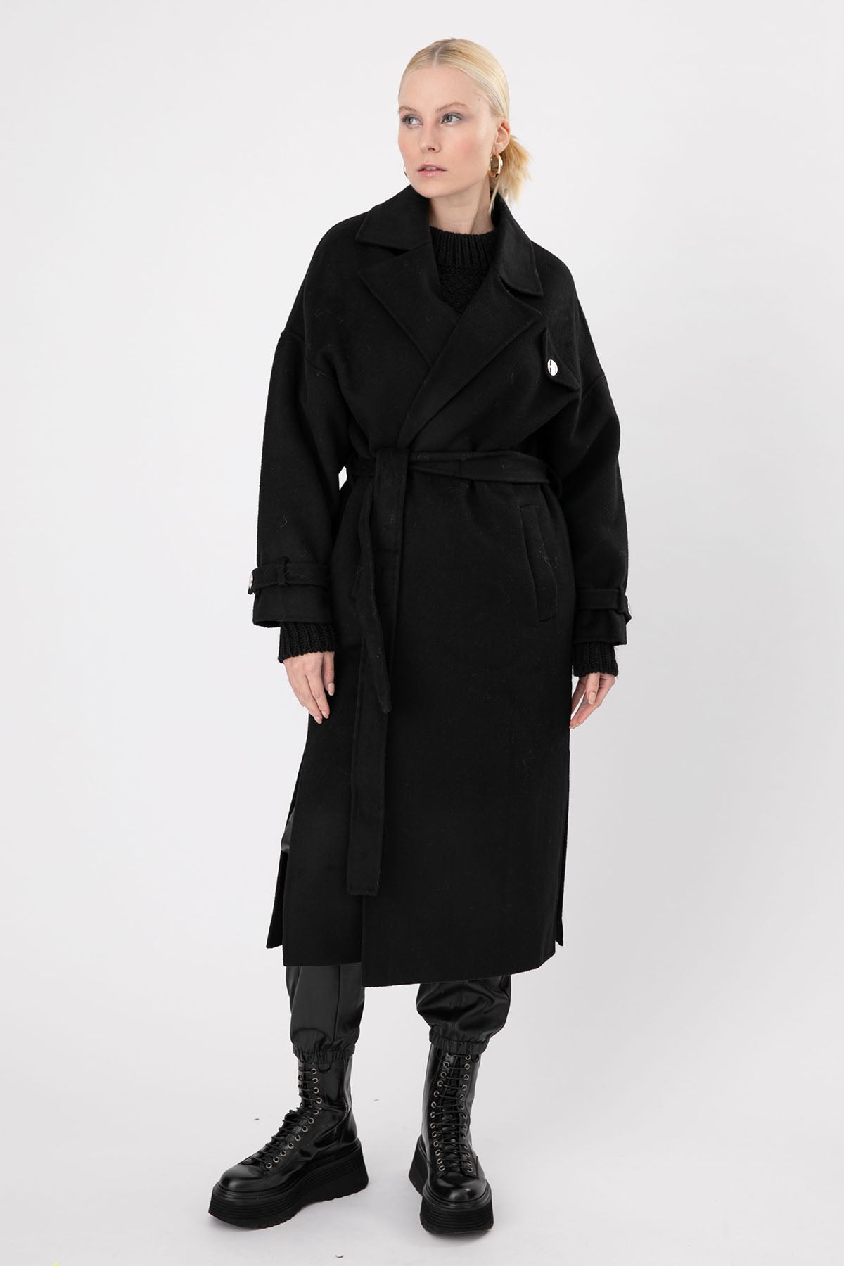 Liu Jo Kuşaklı Yün Kaban-Libas Trendy Fashion Store