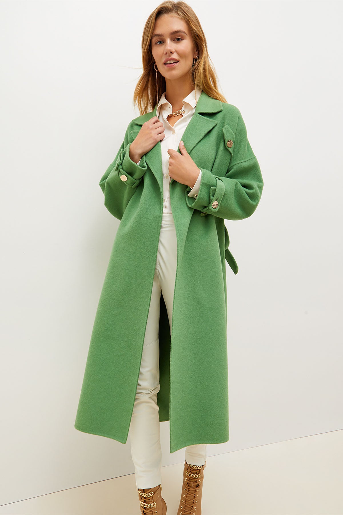 Liu Jo Kuşaklı Yün Kaban-Libas Trendy Fashion Store