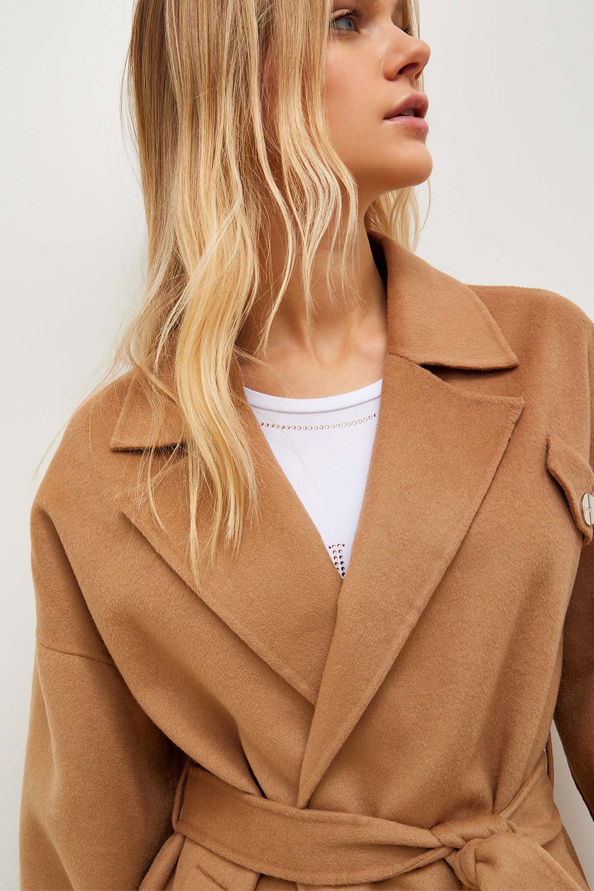 Liu Jo Kuşaklı Yün Kaban-Libas Trendy Fashion Store