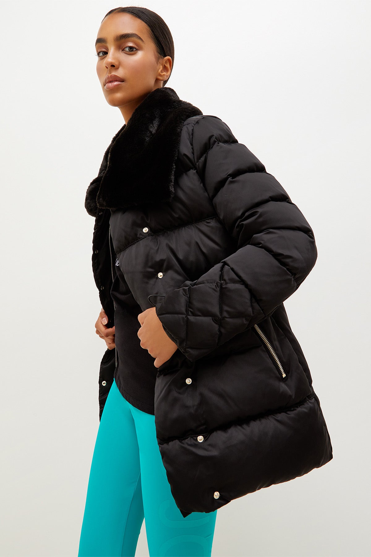 Liu Jo Kürklü Yaka Puffer Mont-Libas Trendy Fashion Store
