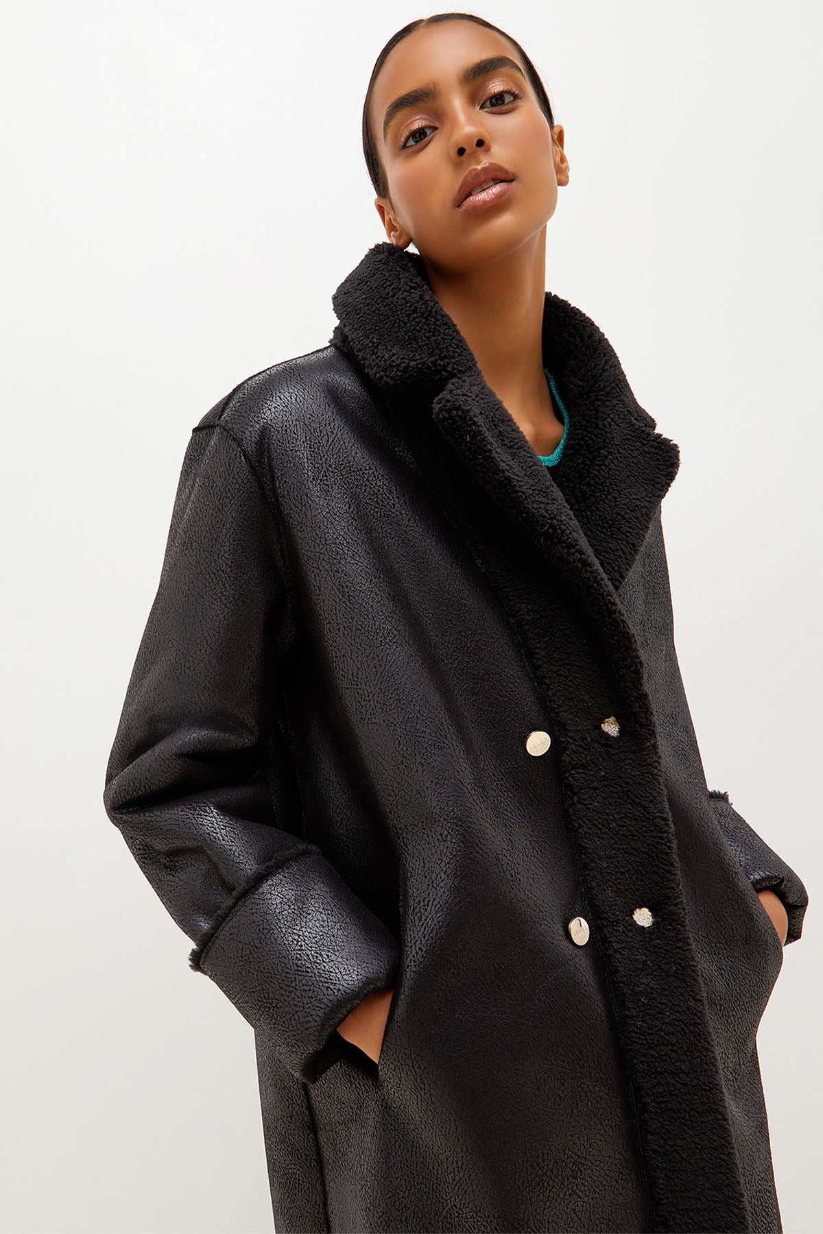 Liu Jo Çift Taraflı Eko Kürk Deri Kaban-Libas Trendy Fashion Store