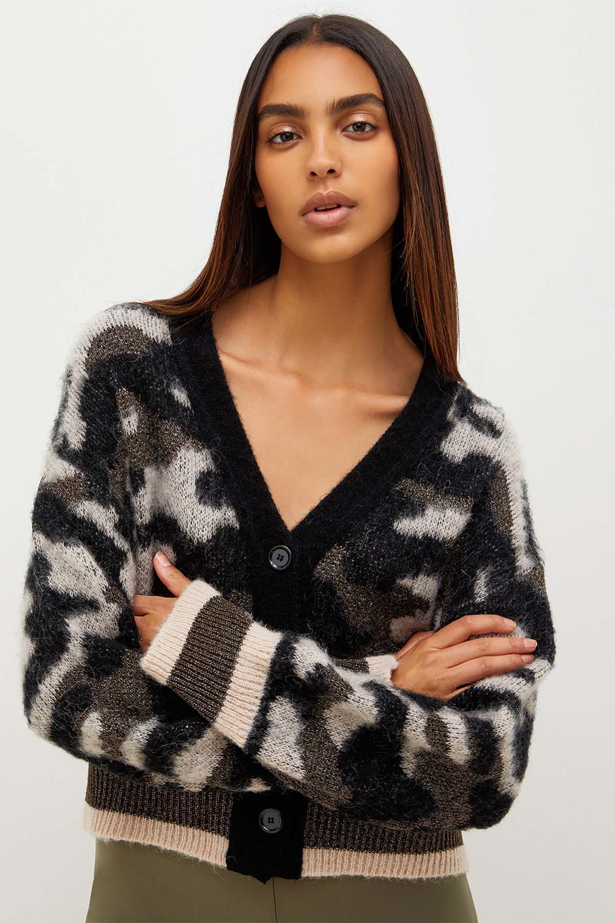 Liu Jo Kamuflaj Desenli Triko Ceket-Libas Trendy Fashion Store