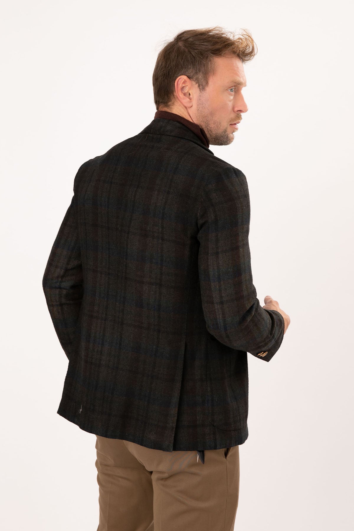 The Gigi Ekose Desenli Yün Blazer Ceket