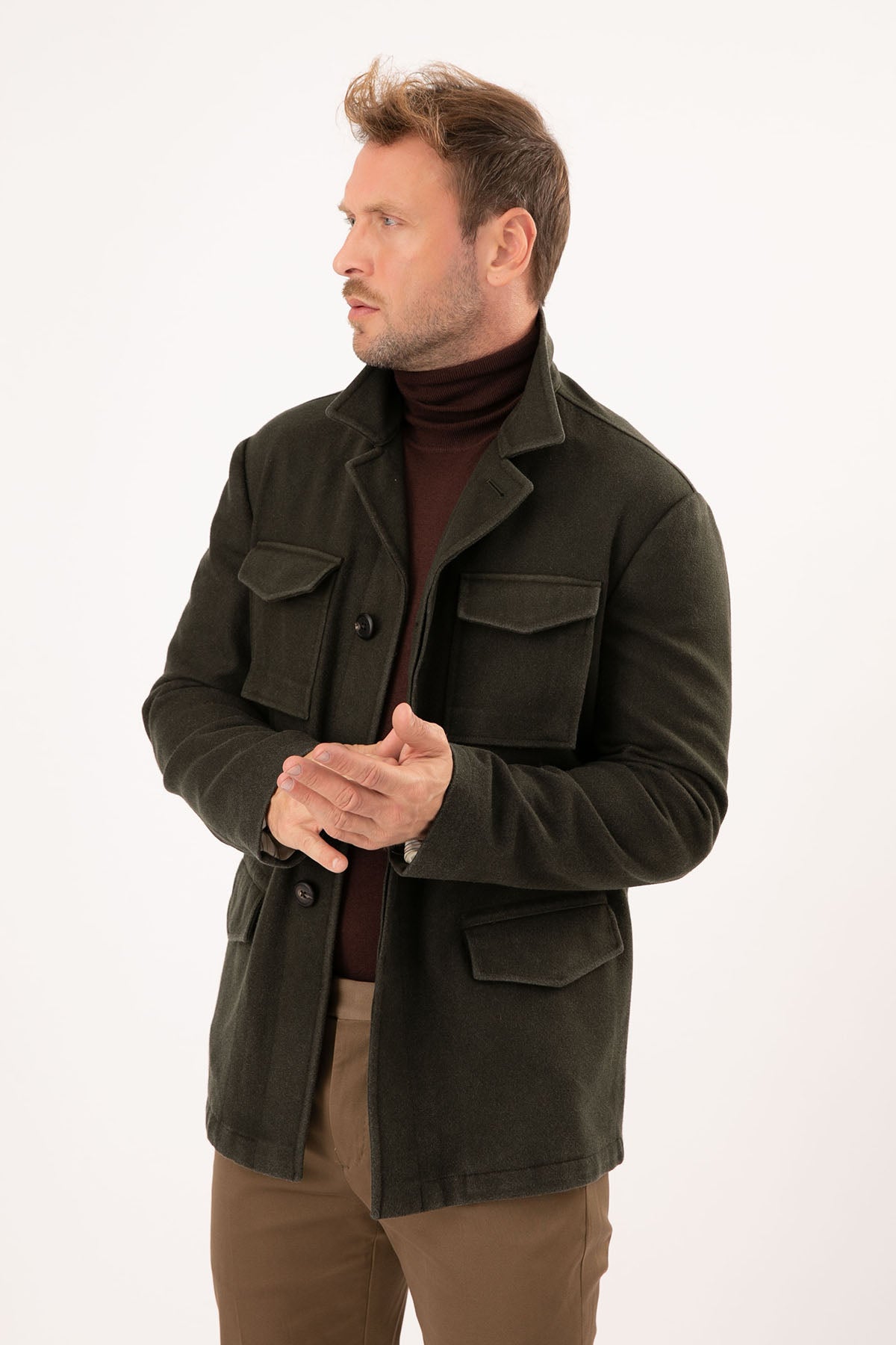 The Gigi John Yün Cep Detaylı Kaban-Libas Trendy Fashion Store