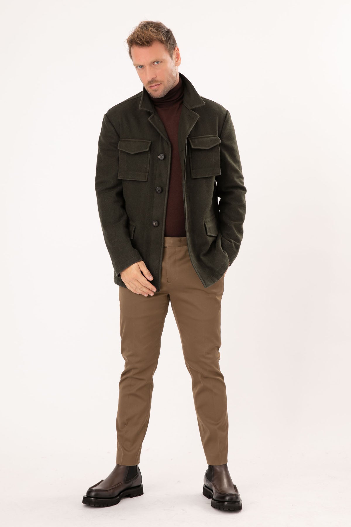 The Gigi John Yün Cep Detaylı Kaban-Libas Trendy Fashion Store