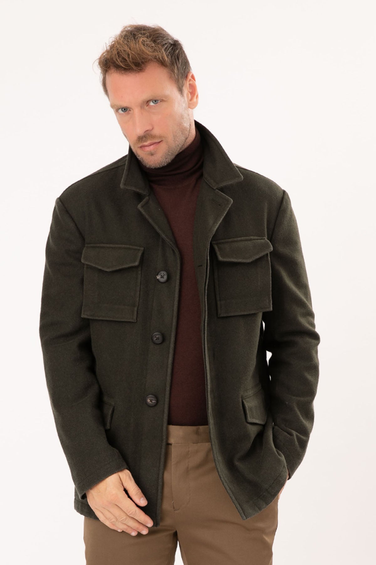 The Gigi John Yün Cep Detaylı Kaban-Libas Trendy Fashion Store