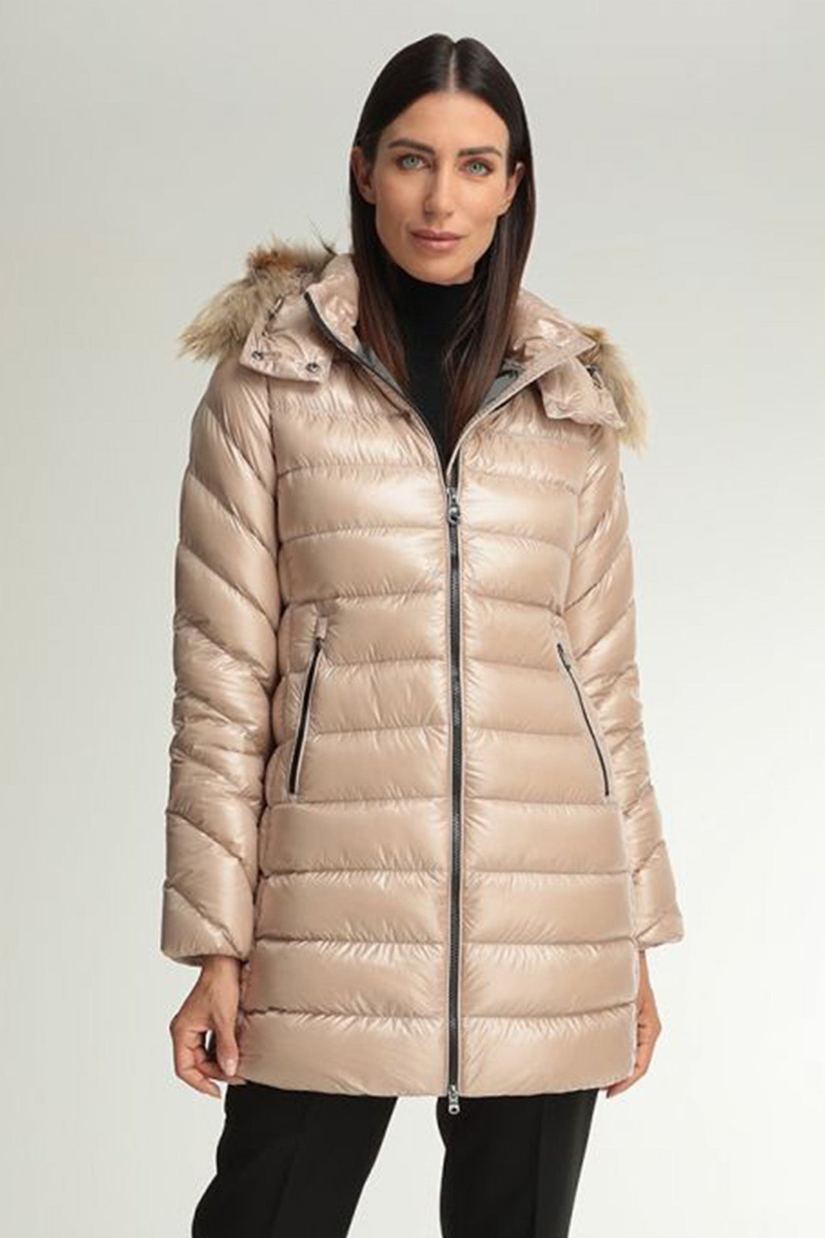 Hetrego Ingrid Slim Fit Kürklü Kapüşonlu Puffer Mont-Libas Trendy Fashion Store