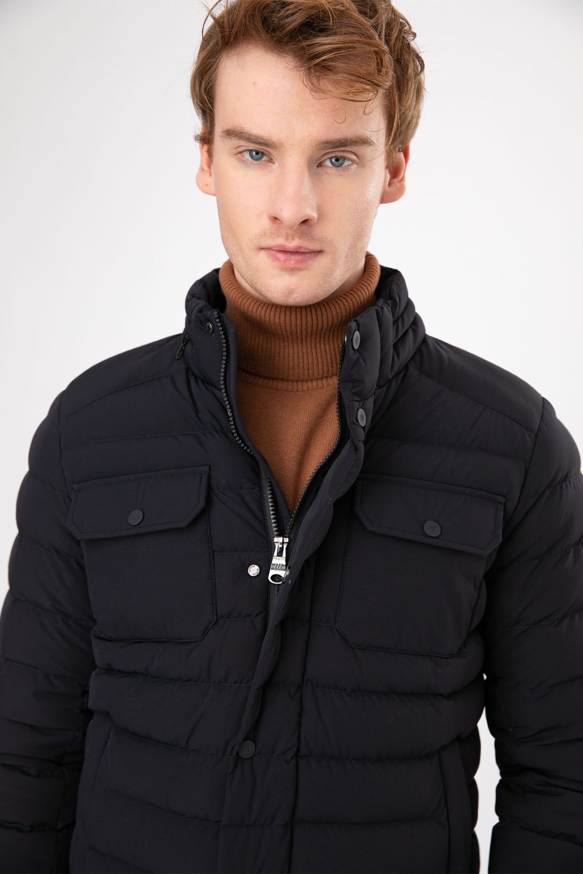 Hetrego Davis Kapak Cepli Puffer Ceket Mont-Libas Trendy Fashion Store