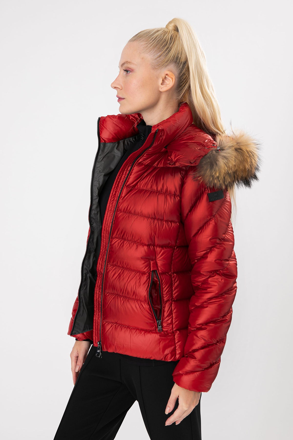 Hetrego Holly Slim Fit Kürklü Kapüşonlu Puffer Mont-Libas Trendy Fashion Store