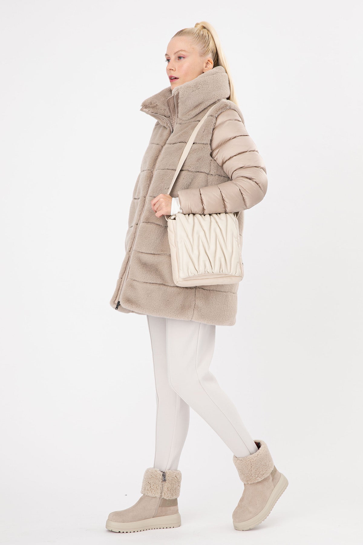 Hetrego Myrna Demonte Kollu Kürklü Mont-Libas Trendy Fashion Store