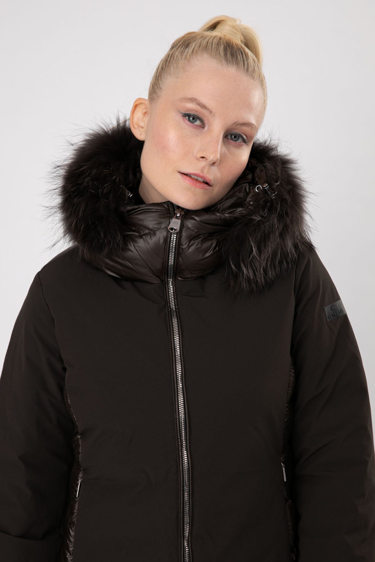 Hetrego Danielle Kürklü Kapüşonlu Teknik Puffer Mont-Libas Trendy Fashion Store