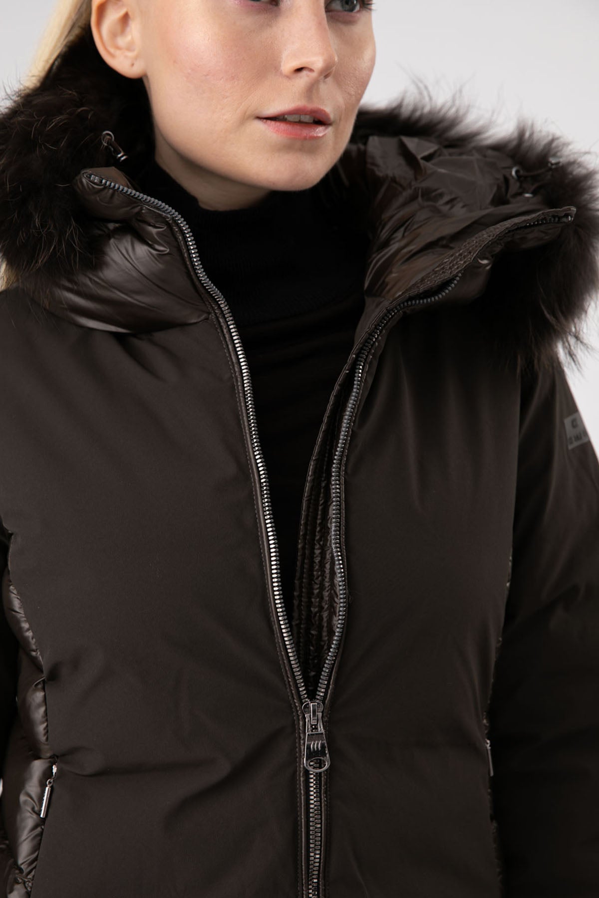 Hetrego Danielle Kürklü Kapüşonlu Teknik Puffer Mont-Libas Trendy Fashion Store