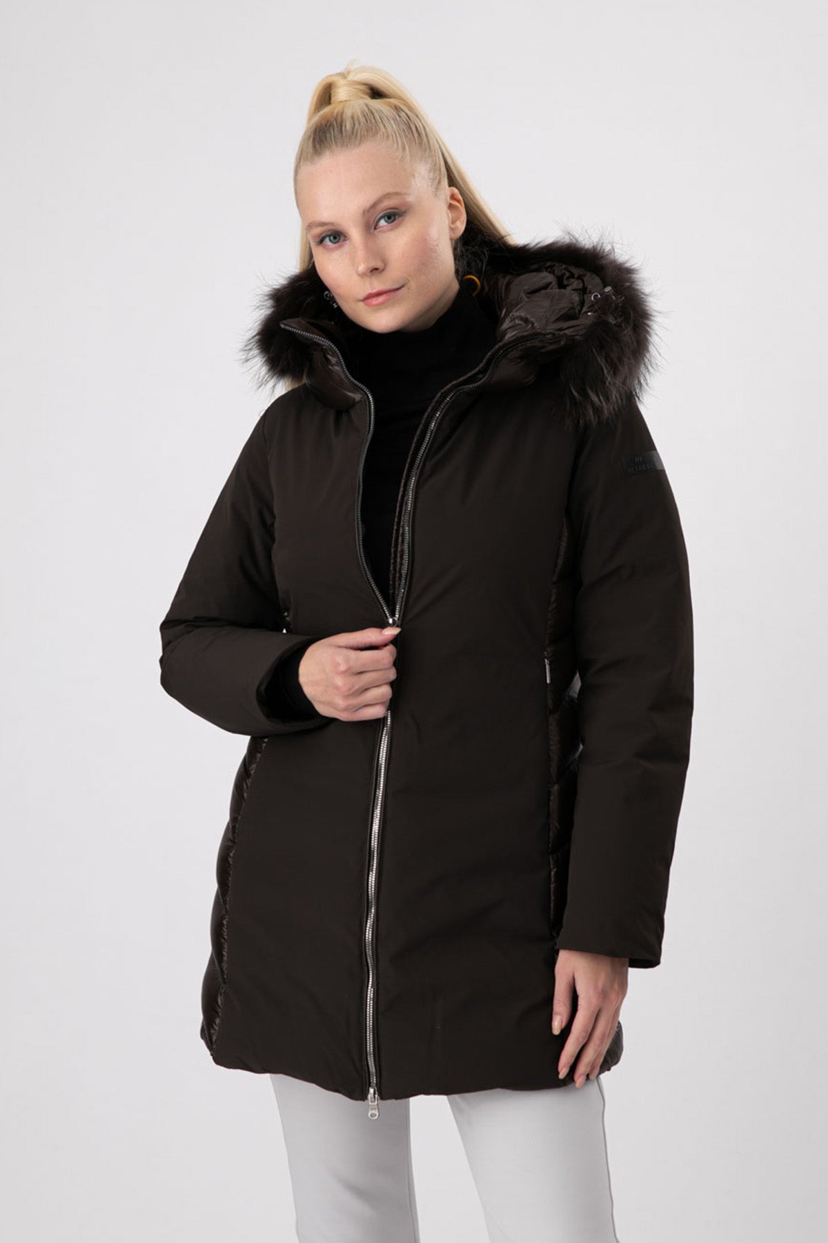 Hetrego Danielle Kürklü Kapüşonlu Teknik Puffer Mont-Libas Trendy Fashion Store
