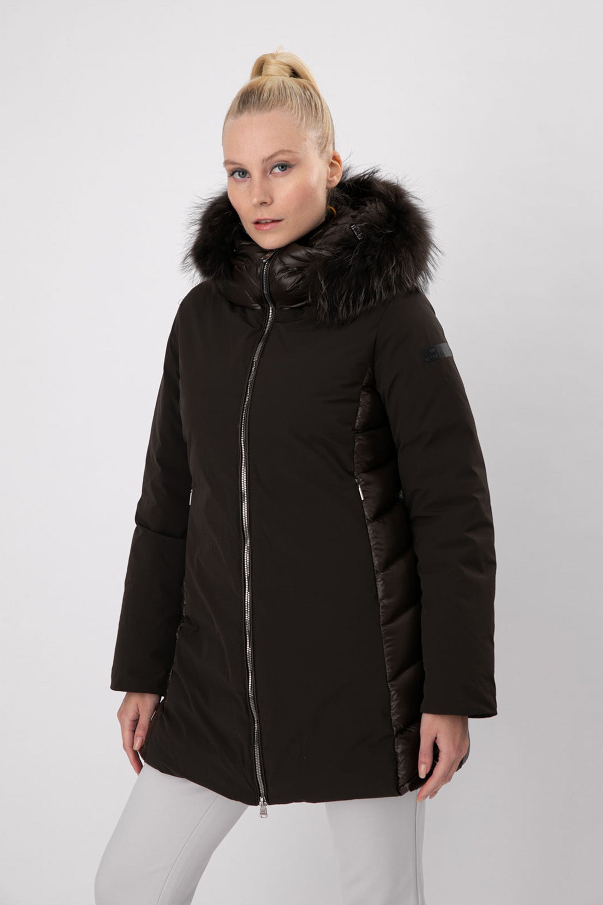 Hetrego Danielle Kürklü Kapüşonlu Teknik Puffer Mont-Libas Trendy Fashion Store