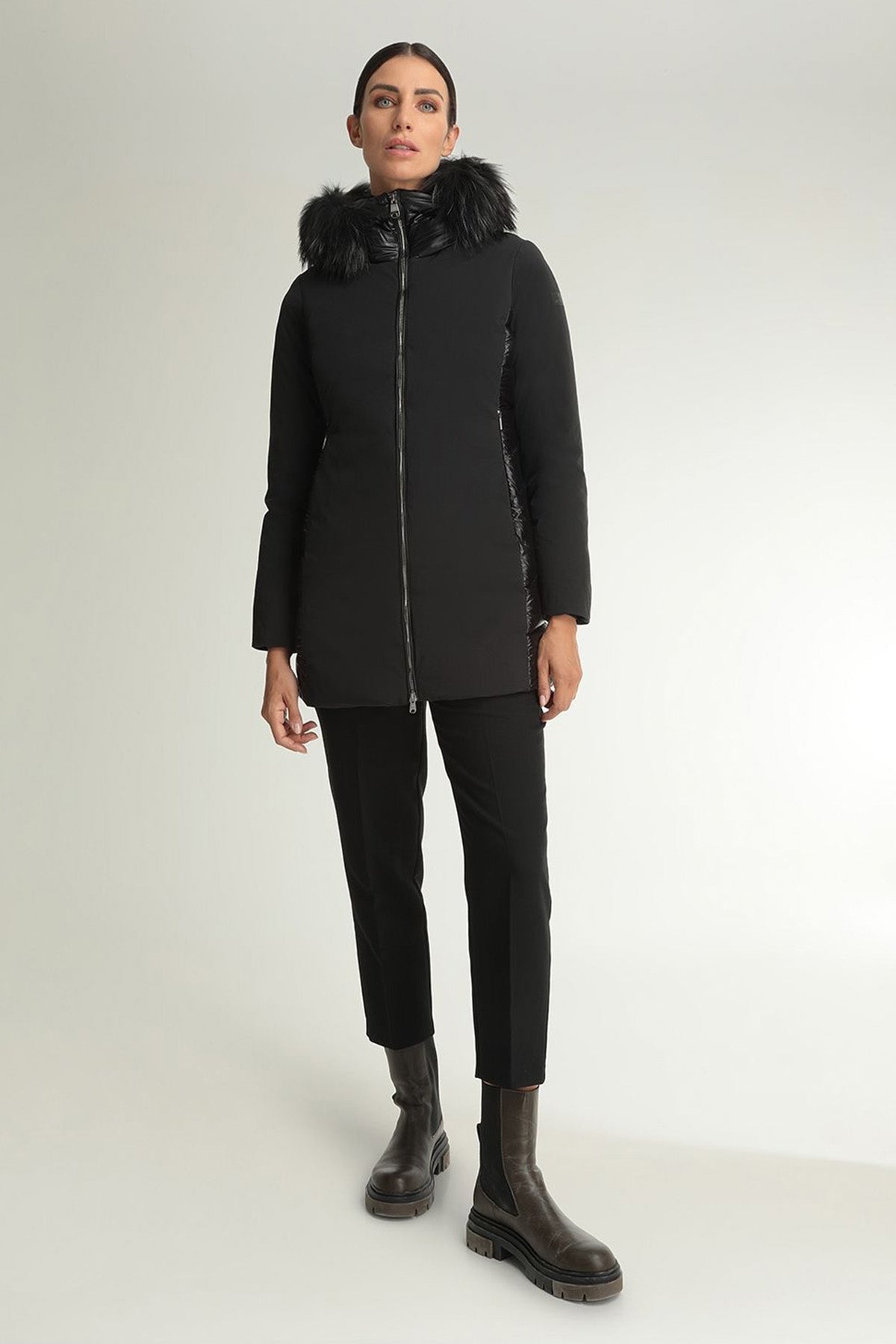 Hetrego Danielle Kürklü Kapüşonlu Teknik Puffer Mont-Libas Trendy Fashion Store