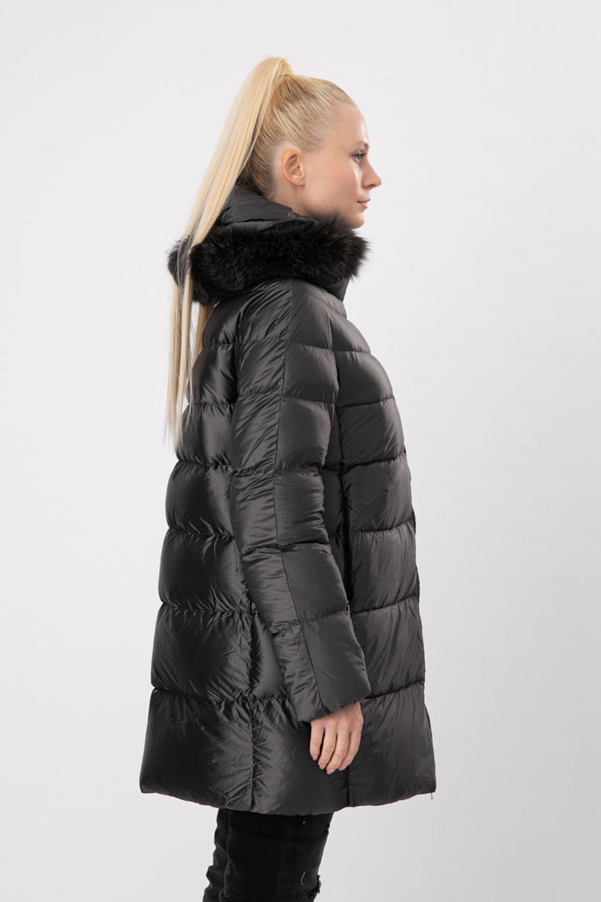 Hetrego Hanna Kürklü Kapüşonlu Puffer Mont-Libas Trendy Fashion Store