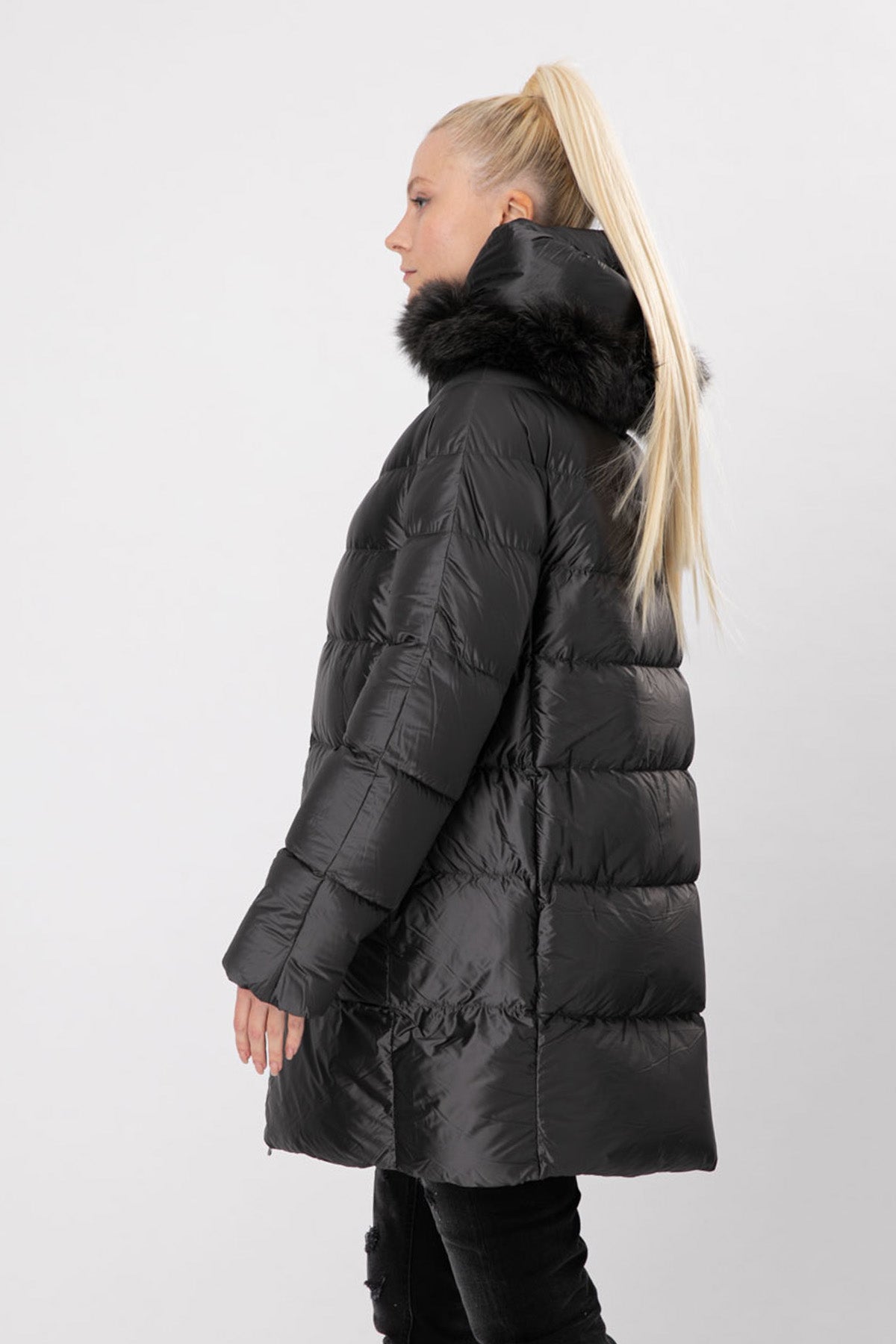 Hetrego Hanna Kürklü Kapüşonlu Puffer Mont-Libas Trendy Fashion Store