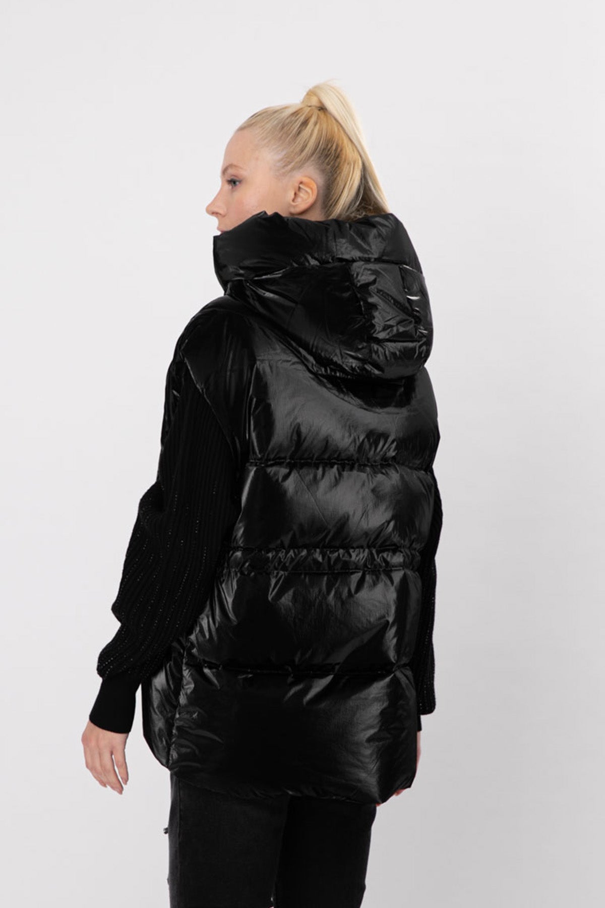 Hetrego Mindy Kapüşonlu Parlak Puffer Yelek-Libas Trendy Fashion Store