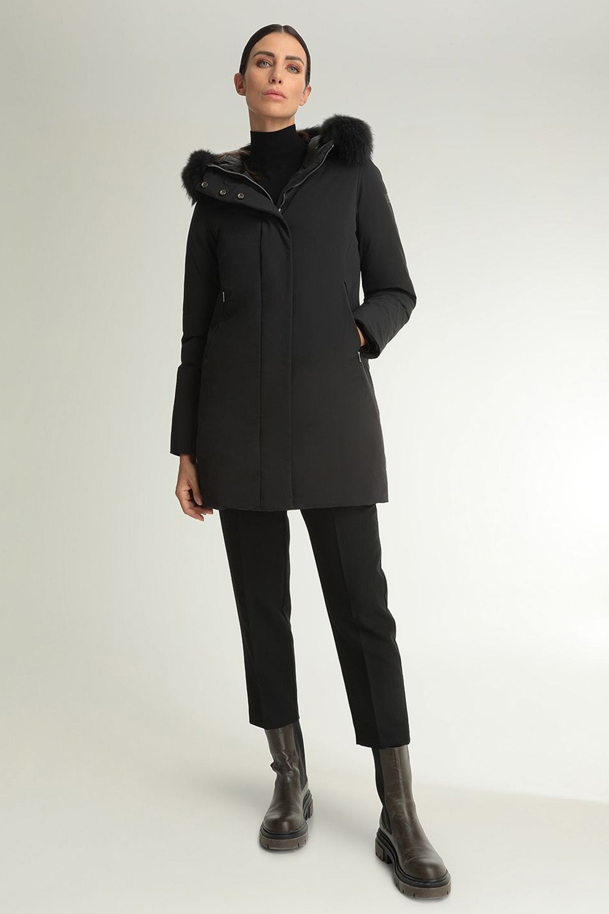 Hetrego Renee Kürklü Kapüşonlu Kaban-Libas Trendy Fashion Store