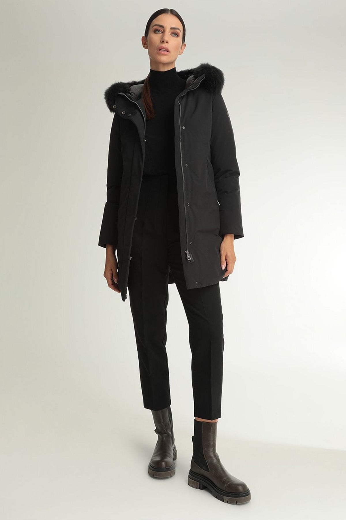 Hetrego Renee Kürklü Kapüşonlu Kaban-Libas Trendy Fashion Store
