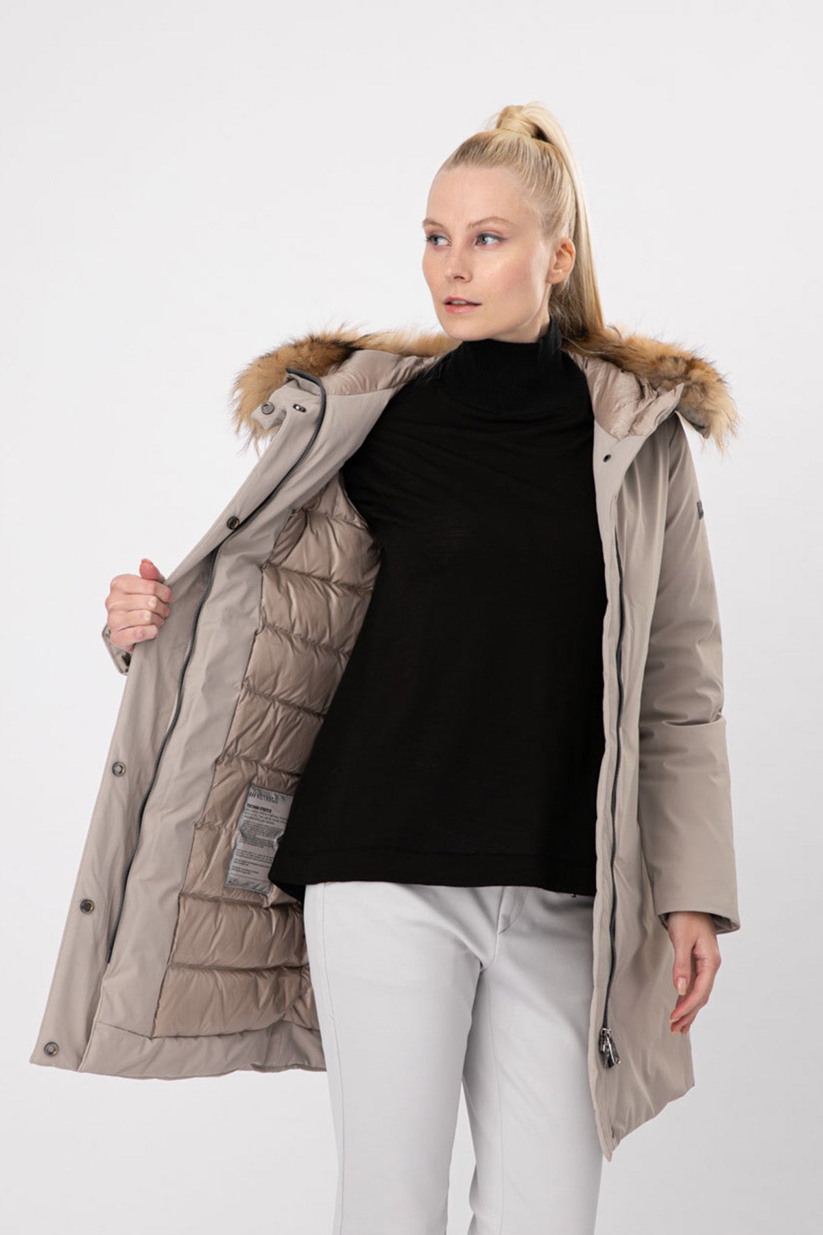 Hetrego Renee Kürklü Kapüşonlu Kaban-Libas Trendy Fashion Store