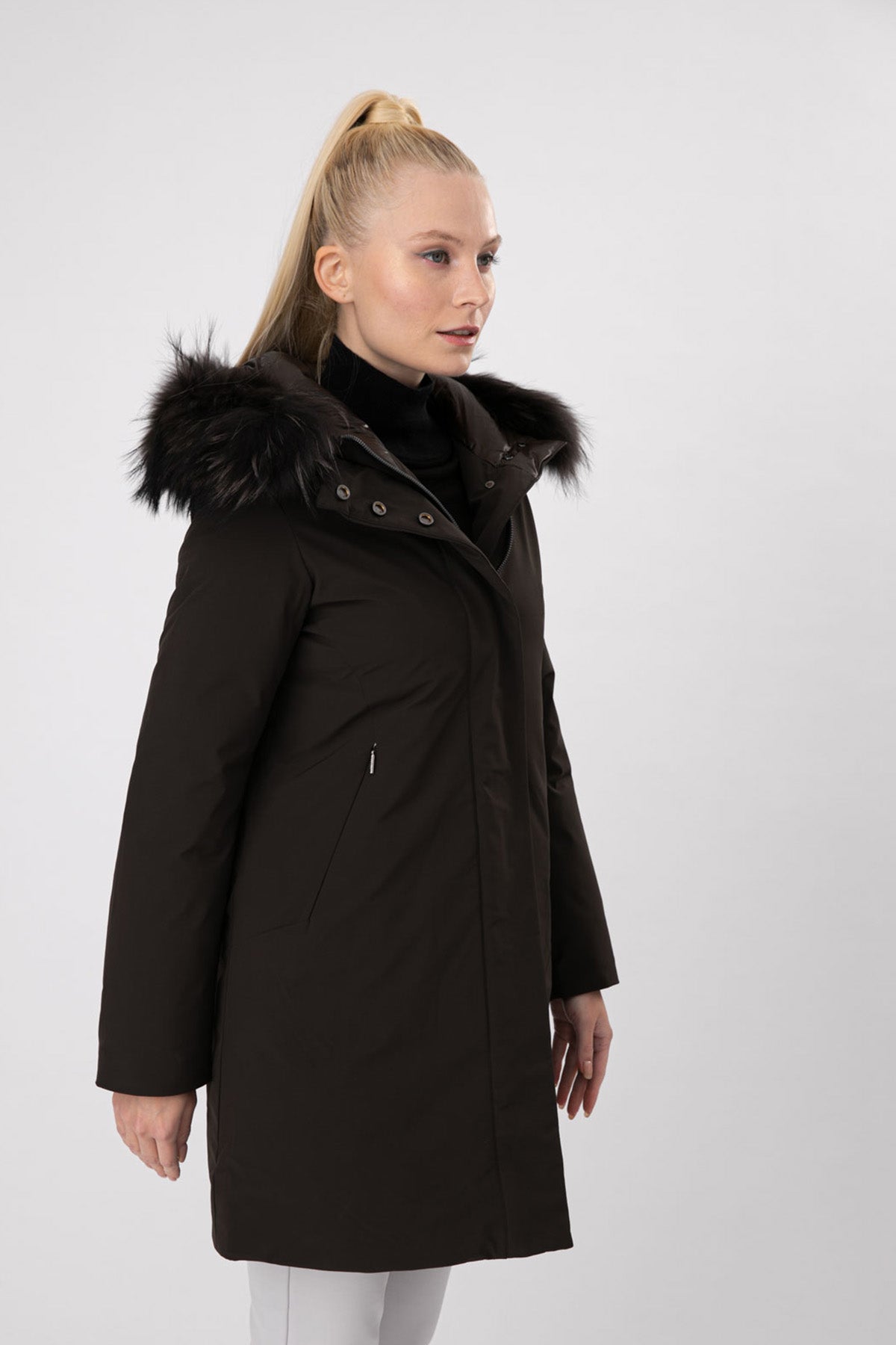 Hetrego Renee Kürklü Kapüşonlu Kaban-Libas Trendy Fashion Store