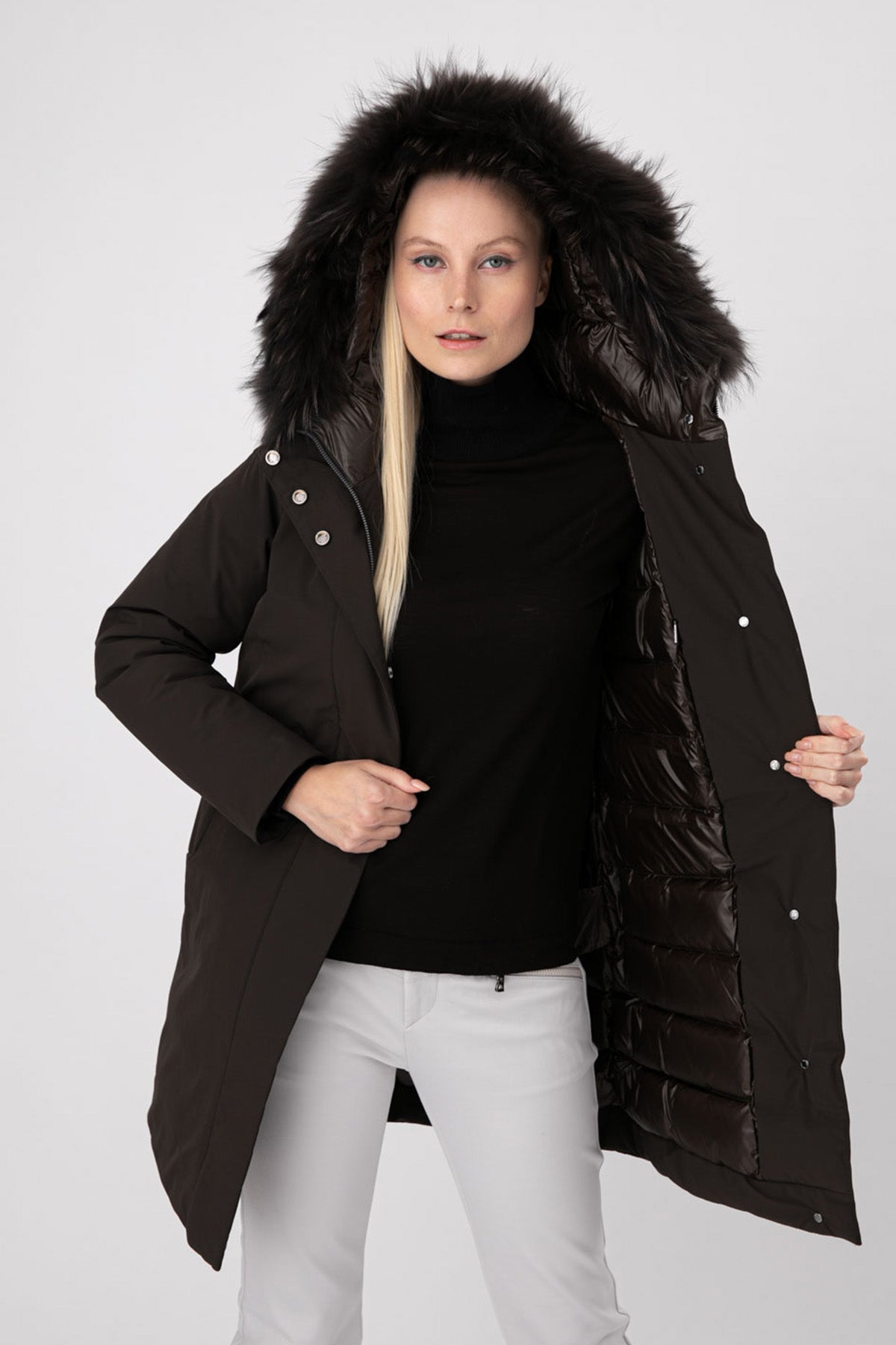 Hetrego Renee Kürklü Kapüşonlu Kaban-Libas Trendy Fashion Store