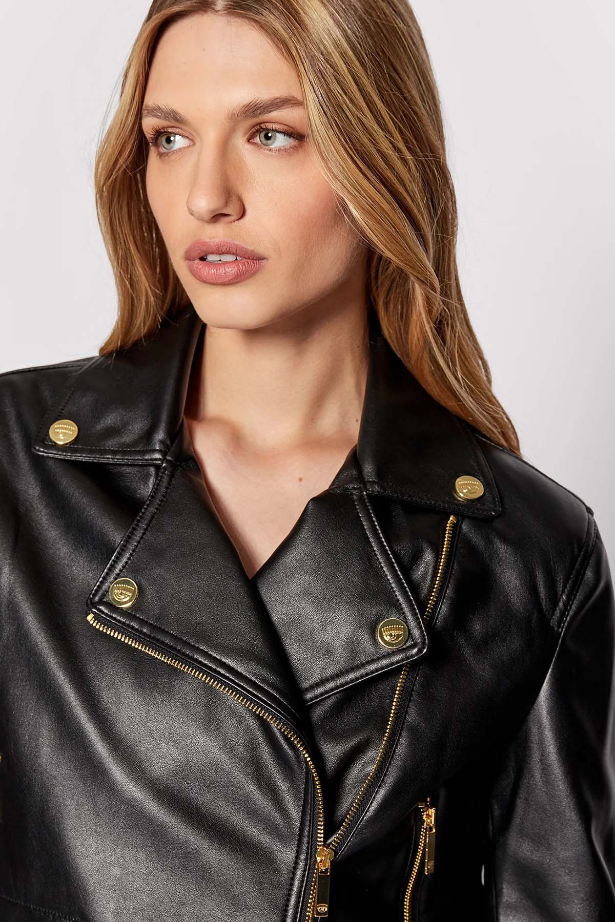 Chiara Ferragni Göz Logolu Deri Ceket-Libas Trendy Fashion Store