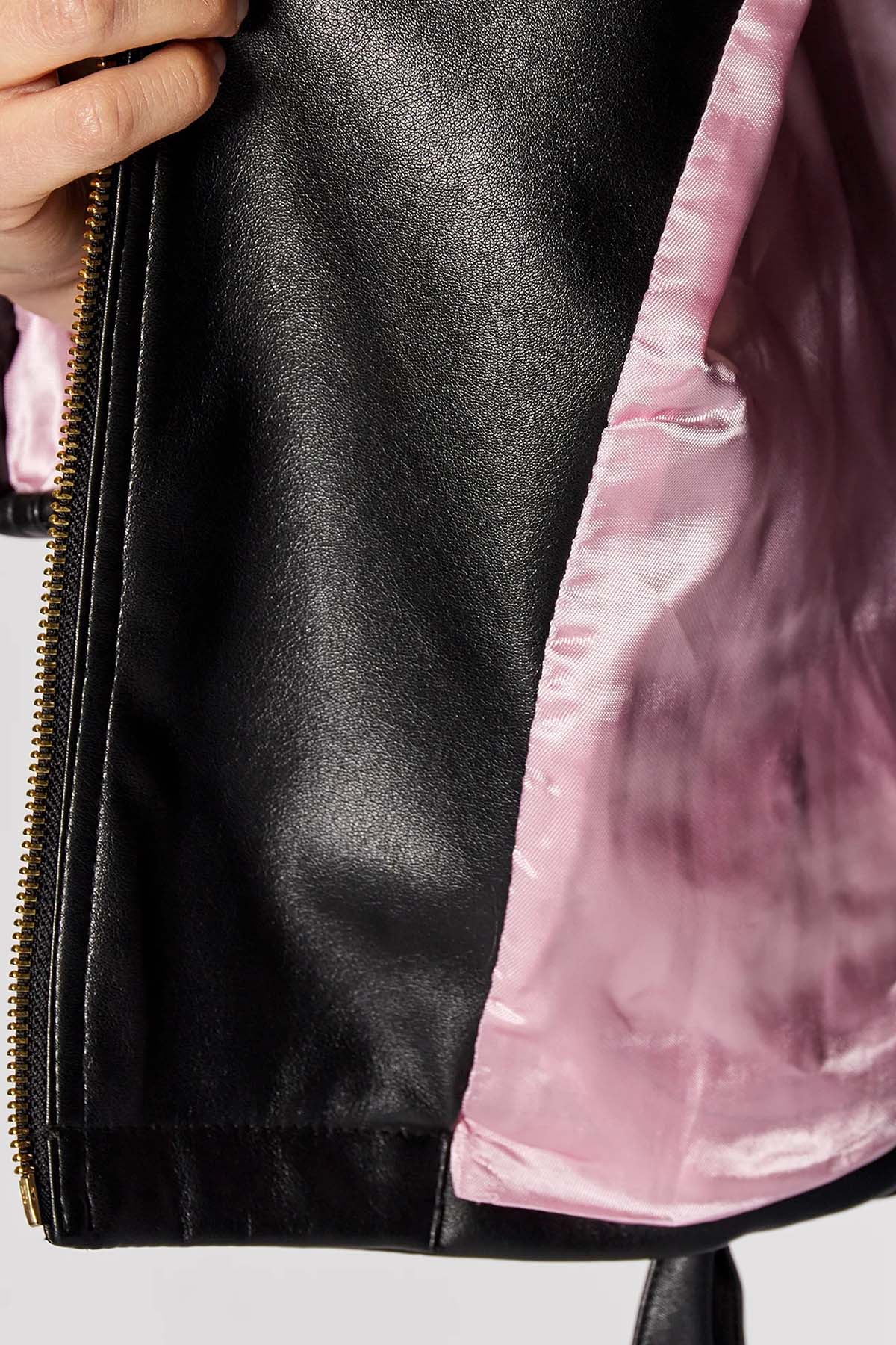 Chiara Ferragni Göz Logolu Deri Ceket-Libas Trendy Fashion Store